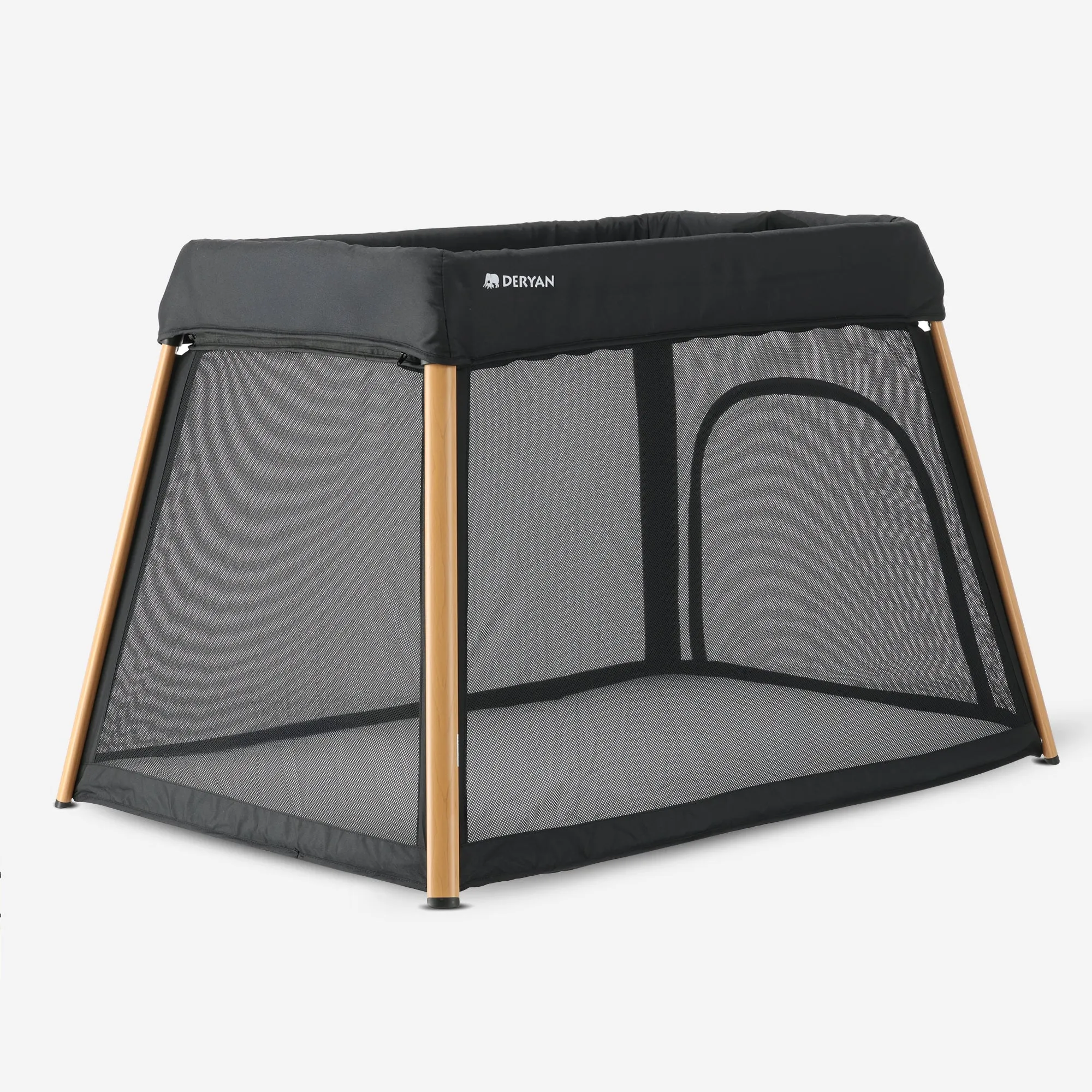 Cama de camping y parque infantil 2 en 1 - Incluye elevador de suelo - Aspecto de madera - Image 7