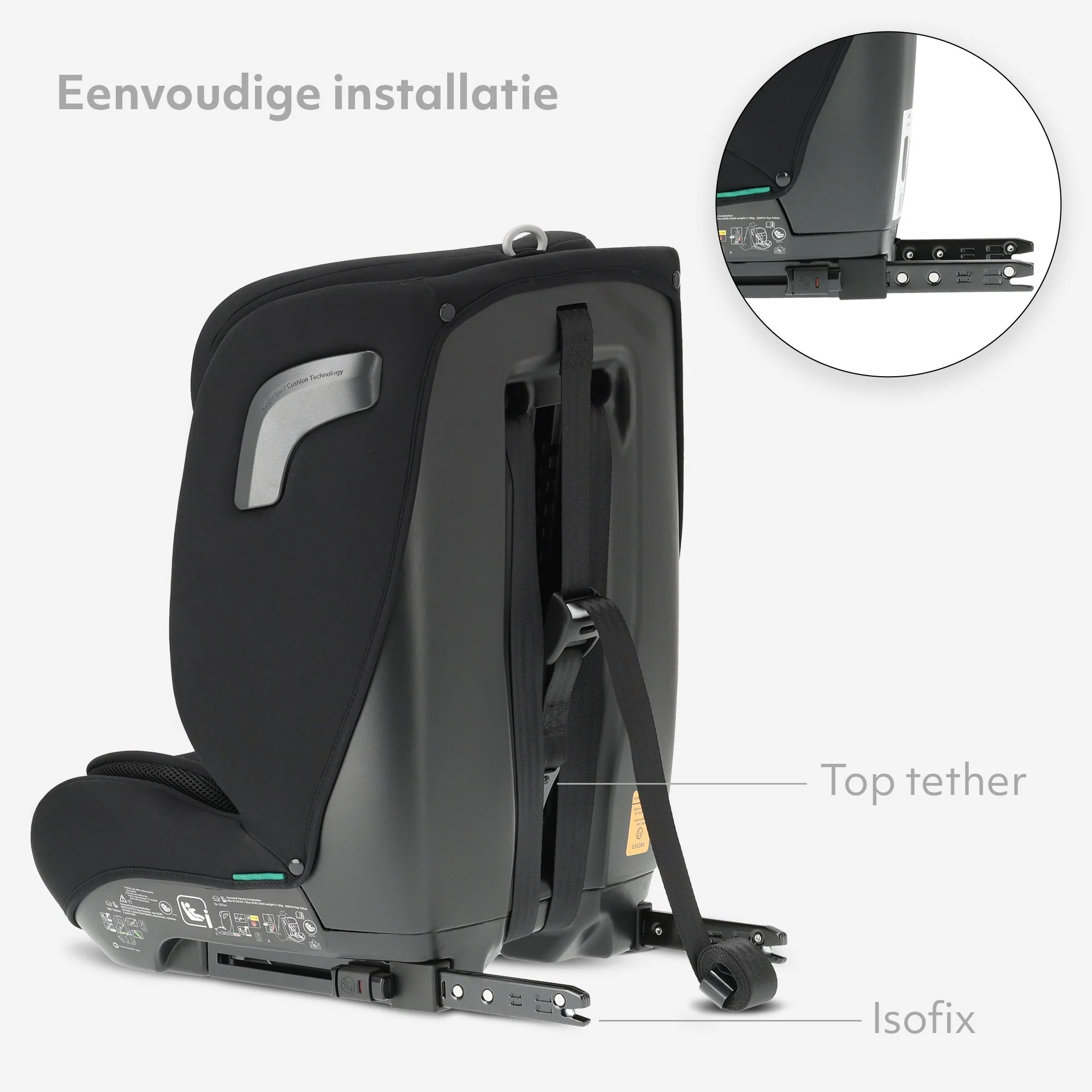 Carter Luxe i-Size/isofix Silla de auto 76-150 cm - 9-36 kg - Asiento profundo - Reposacabezas ajustable - Sistemas de seguridad - Fácil de limpiar - Grupo 1/2/3 - Image 9