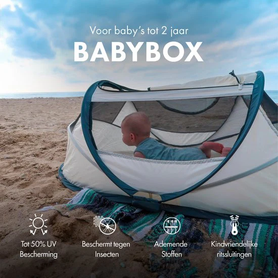 BabyBox tienda para bebés Cuna de camping + colchón - Marfil - Image 3