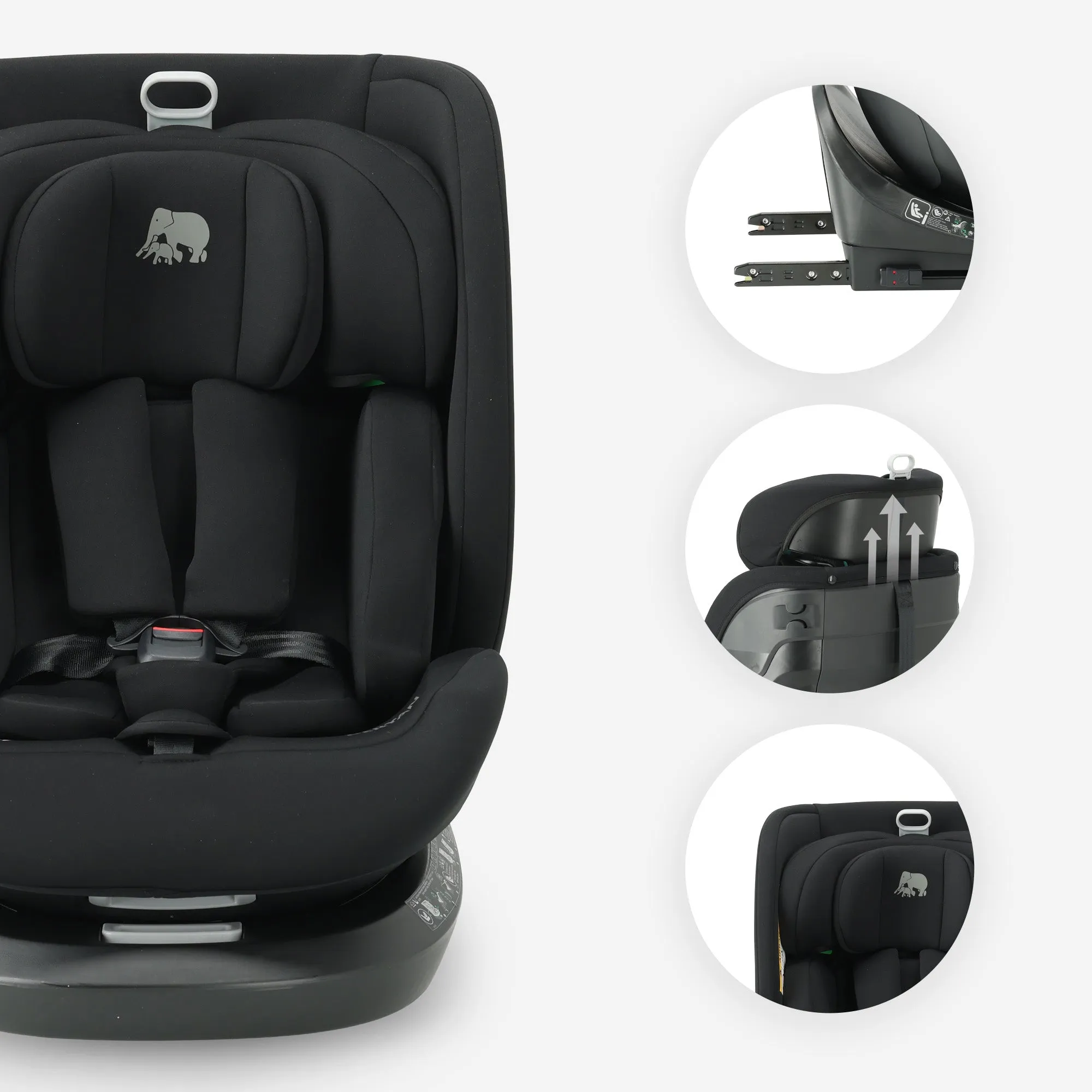 Silla de coche Cassie Luxe I-size - Grupos 0-1-2-3 - Isofix - Giratoria 360° - Negro - Image 8
