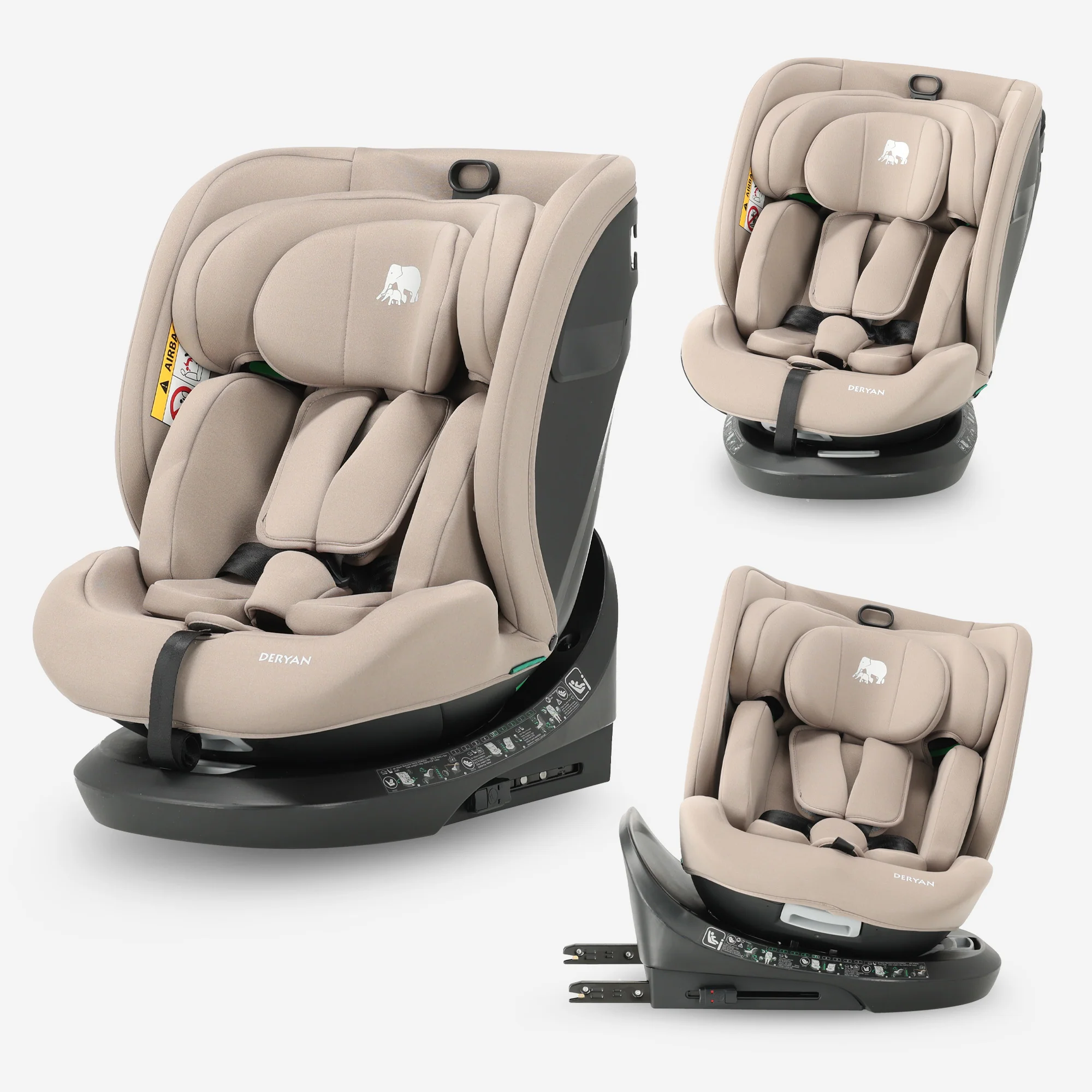 Silla de coche Cassie Luxe I-size - Grupos 0-1-2-3 - Isofix - Giratoria 360° - Nougat