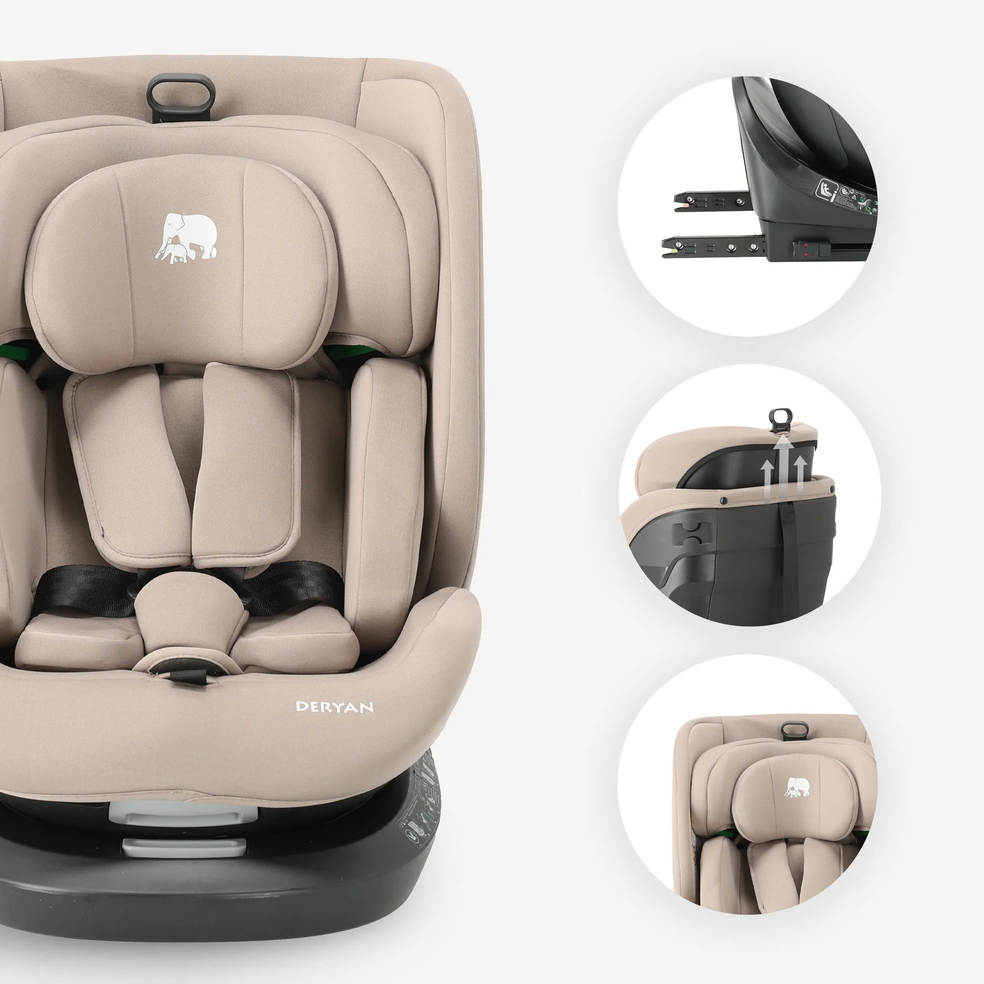 Silla de coche Cassie Luxe I-size - Grupos 0-1-2-3 - Isofix - Giratoria 360° - Nougat - Image 4