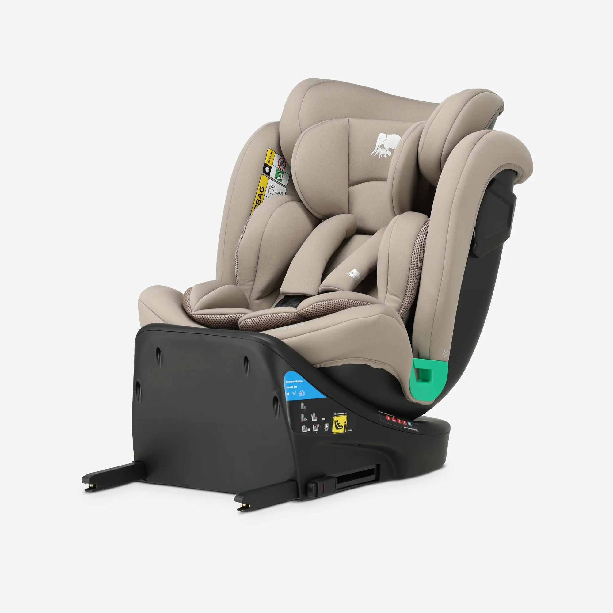 Silla de coche Chase Luxe i-Size - 0-36 kg - Pata de apoyo Isofix - Giratoria 360° - Nougat - Image 5