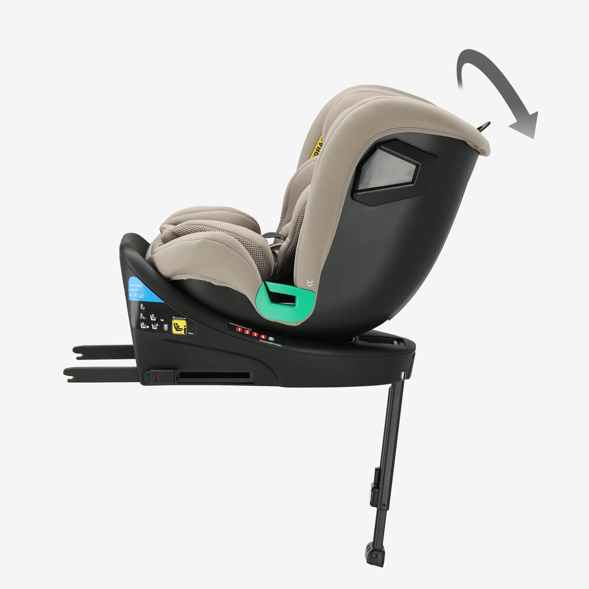 Silla de coche Chase Luxe i-Size - 0-36 kg - Pata de apoyo Isofix - Giratoria 360° - Nougat - Image 8