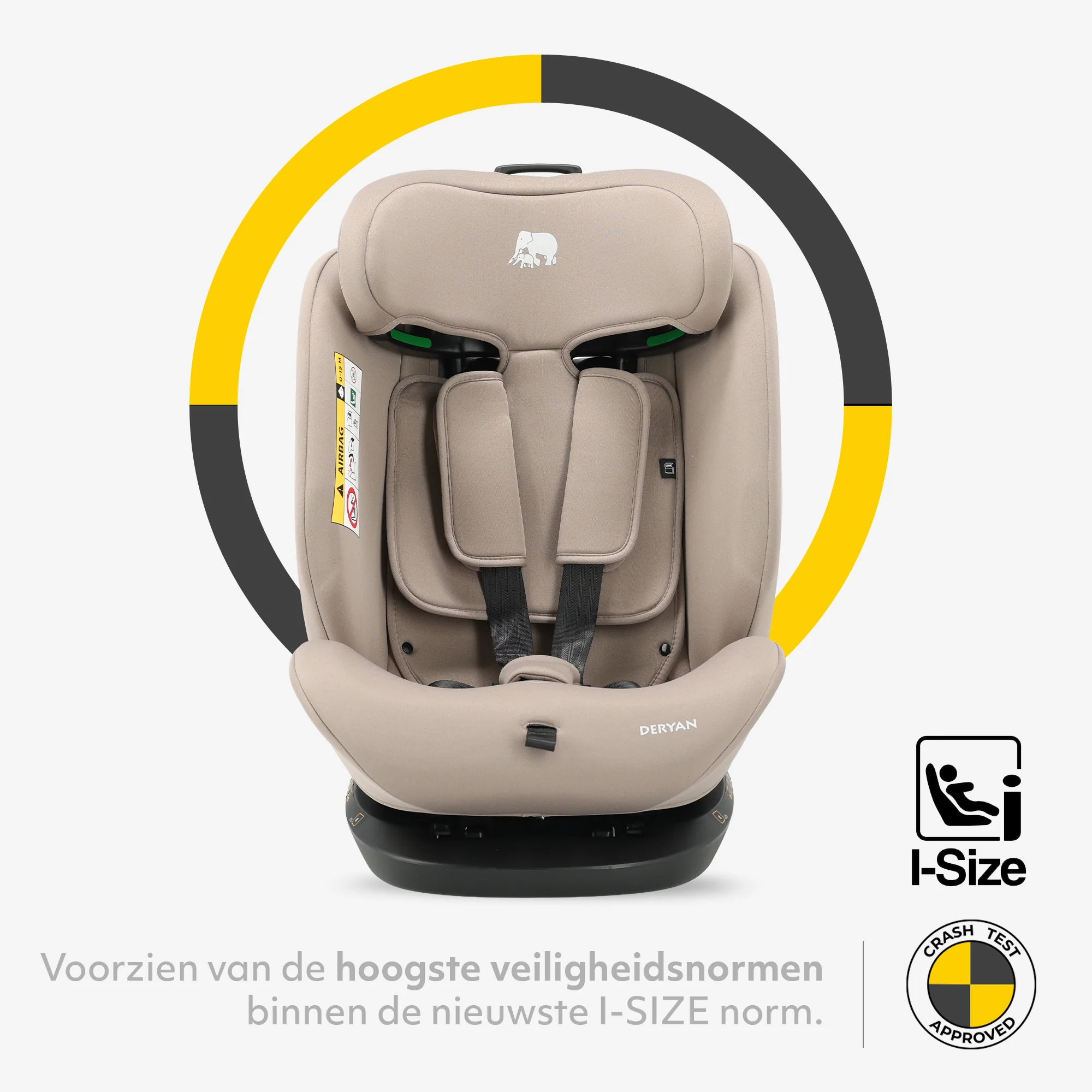 Silla de coche Clyde I-Size - Apta para niños de 40 a 150 cm - Grupos 0/1/2/3 - Se fija con el cinturón de seguridad - Color Nougat - Image 4