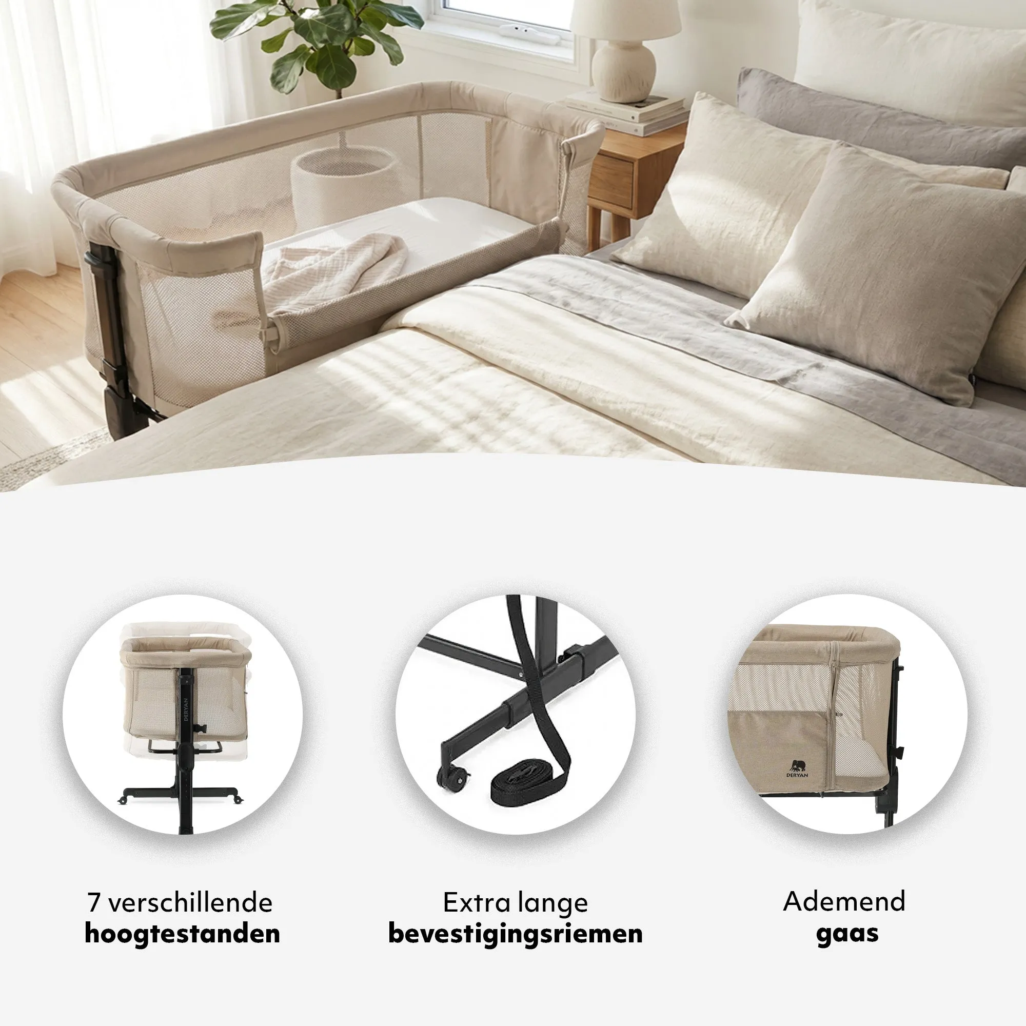 Co-Sleeper Snoozy Cuna - Sand Melange - Image 4