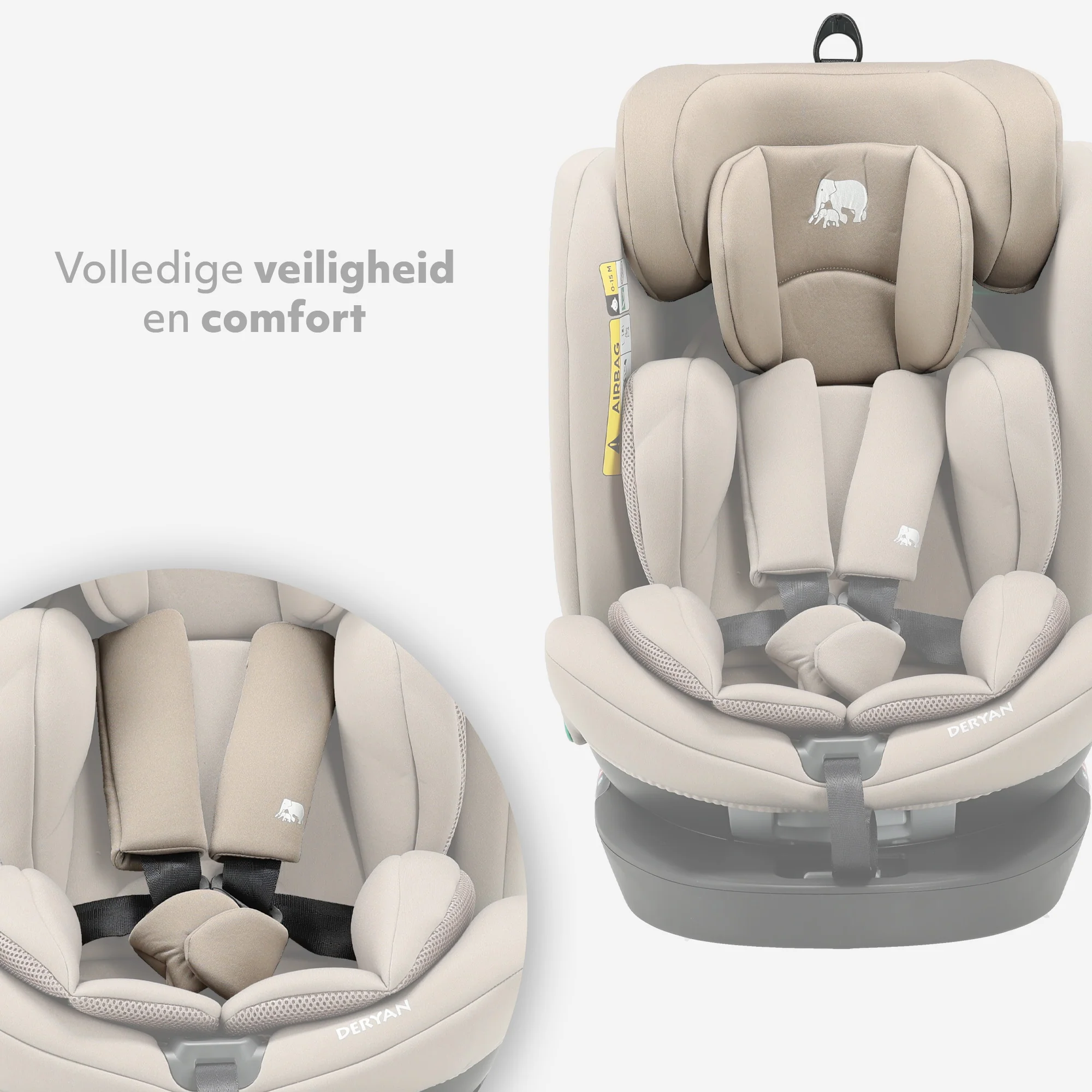 Silla de coche Colin Luxe I-size - Grupos 0-1-2-3 - Isofix - Giratoria 360° - Nougat - Image 7