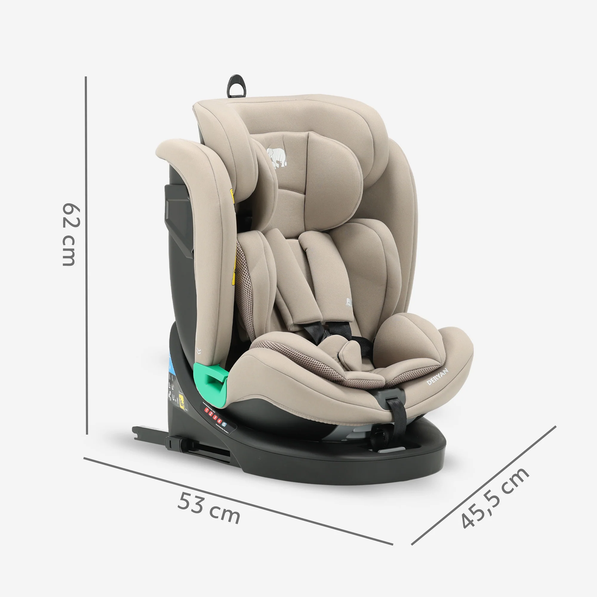 Silla de coche Colin Luxe I-size - Grupos 0-1-2-3 - Isofix - Giratoria 360° - Nougat - Image 9
