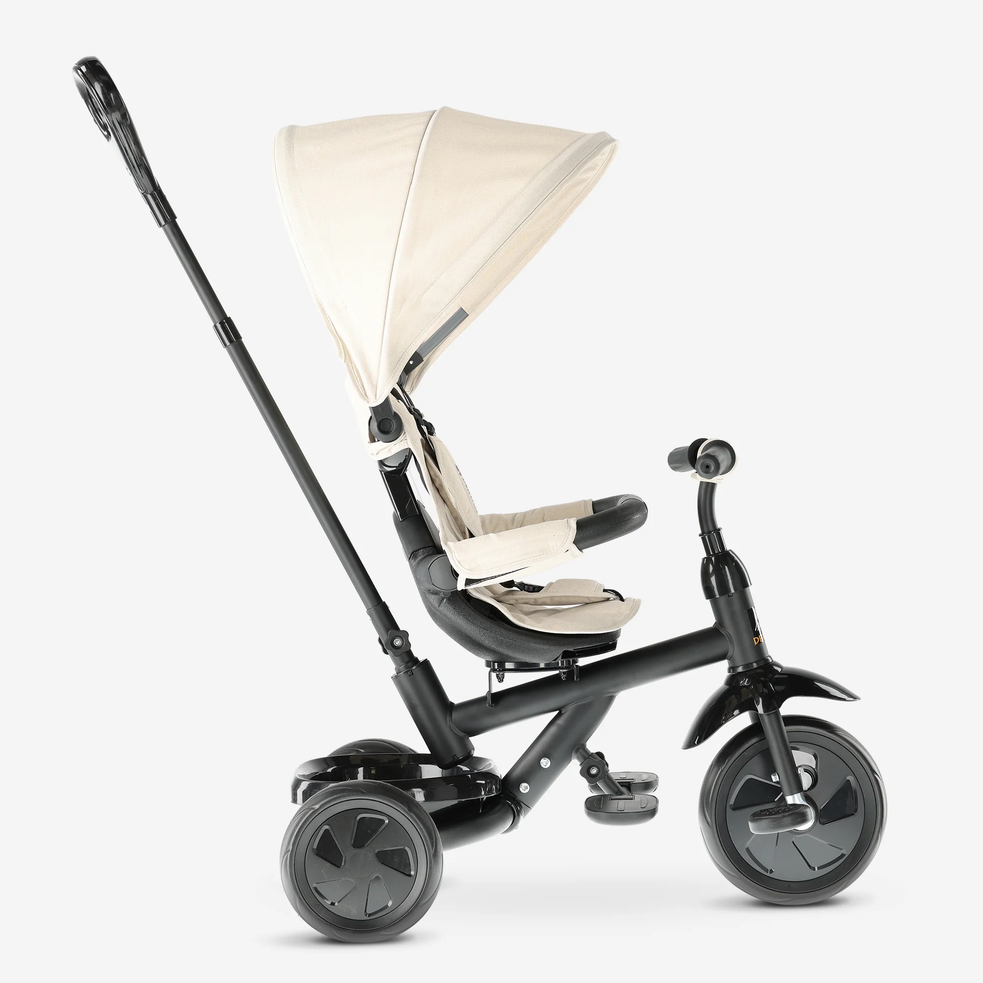 Triciclo Adventurer con barra de empuje Beige - Image 3