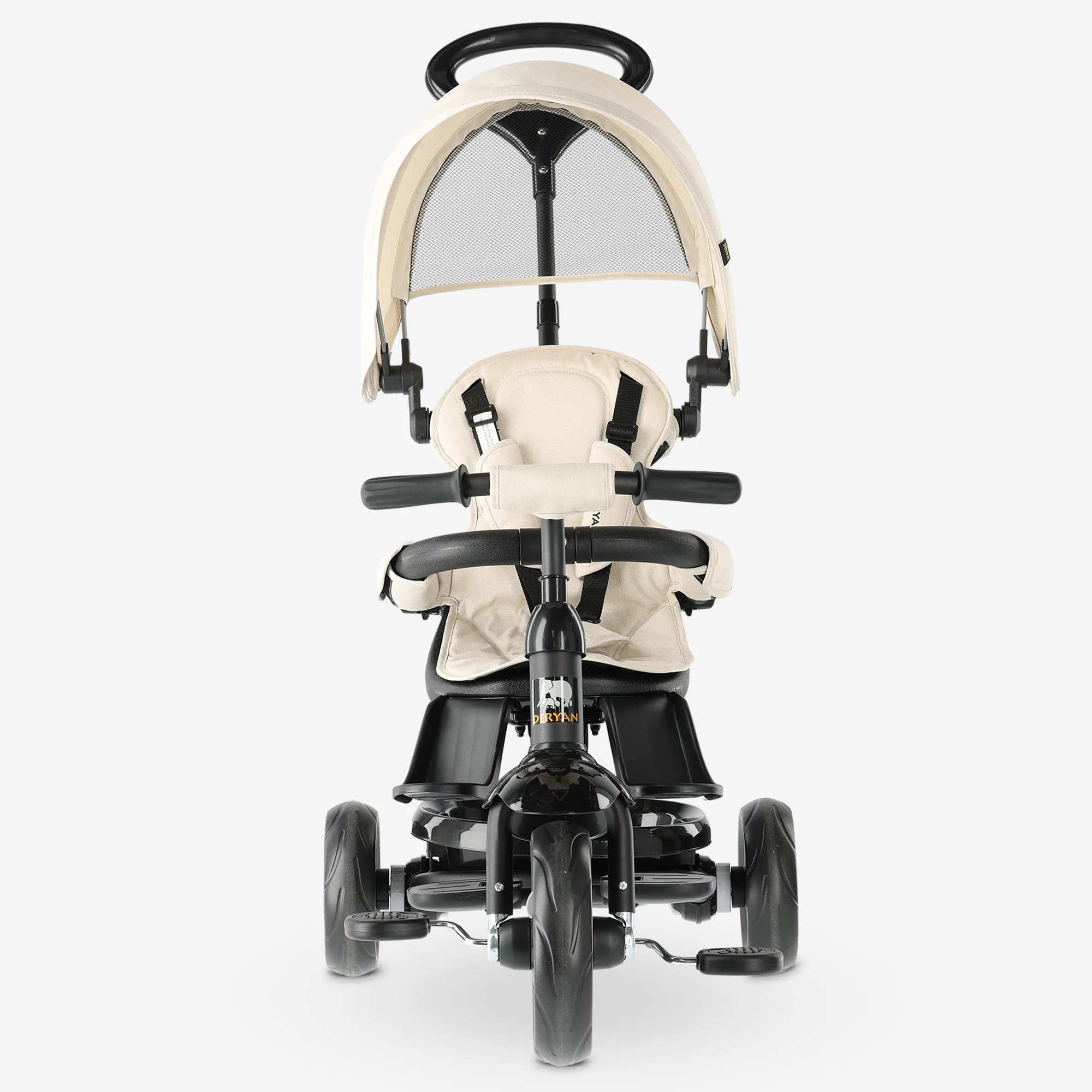 Triciclo Adventurer con barra de empuje Beige - Image 4