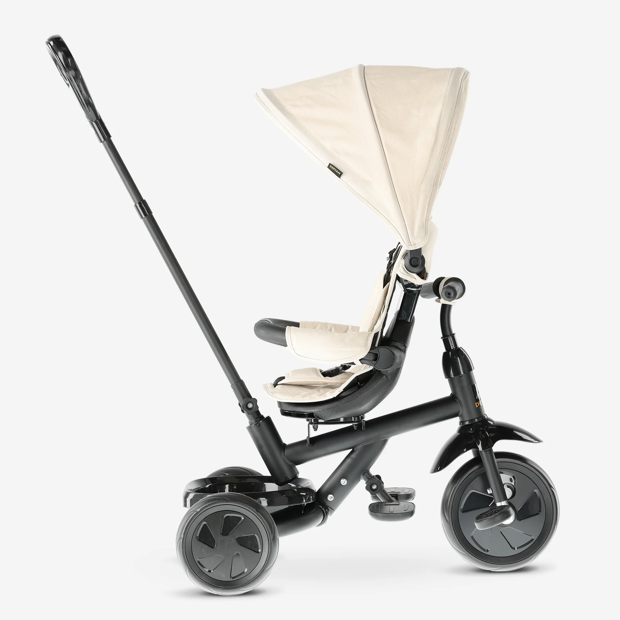 Triciclo Adventurer con barra de empuje Beige - Image 6