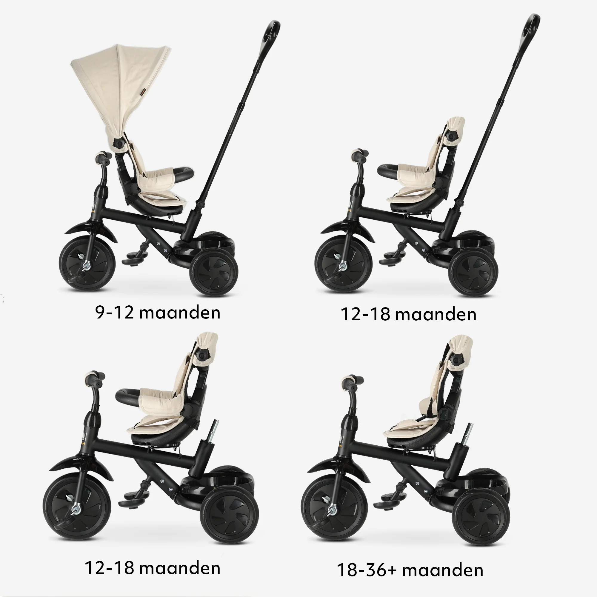 Triciclo Adventurer con barra de empuje Beige - Image 7