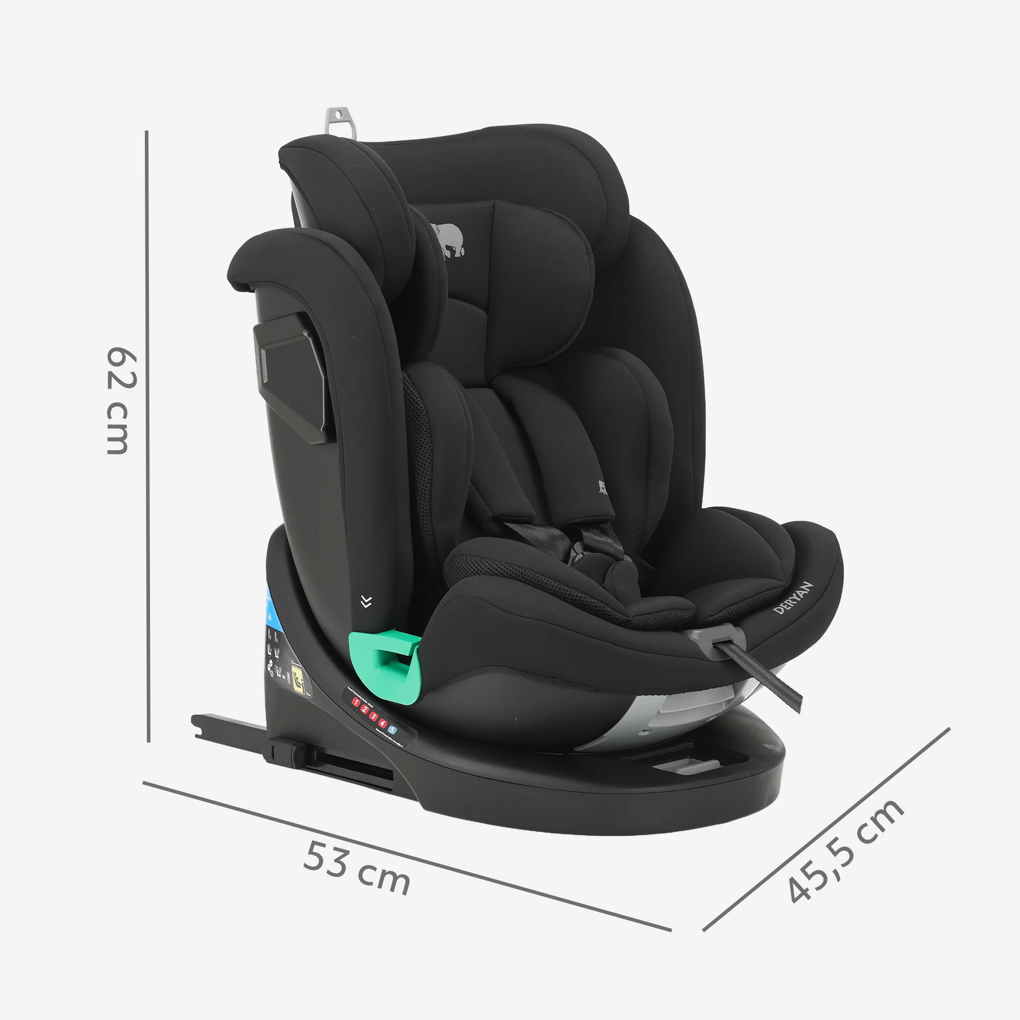 Silla de coche Colin Luxe I-size - Grupos 0-1-2-3 - Isofix - Giratoria 360° - Negro - Image 9
