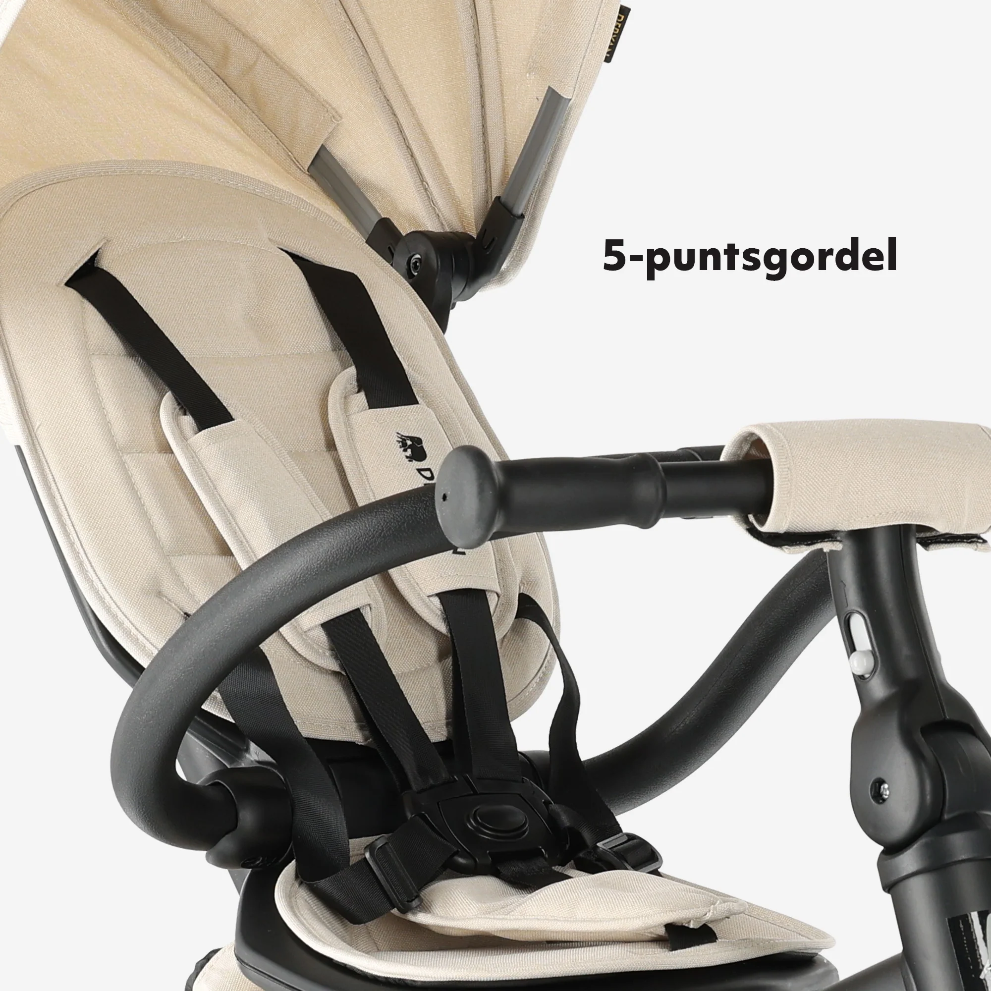 Explorer Luxe Triciclo con manillar - Plegable con cesta crema - Image 5