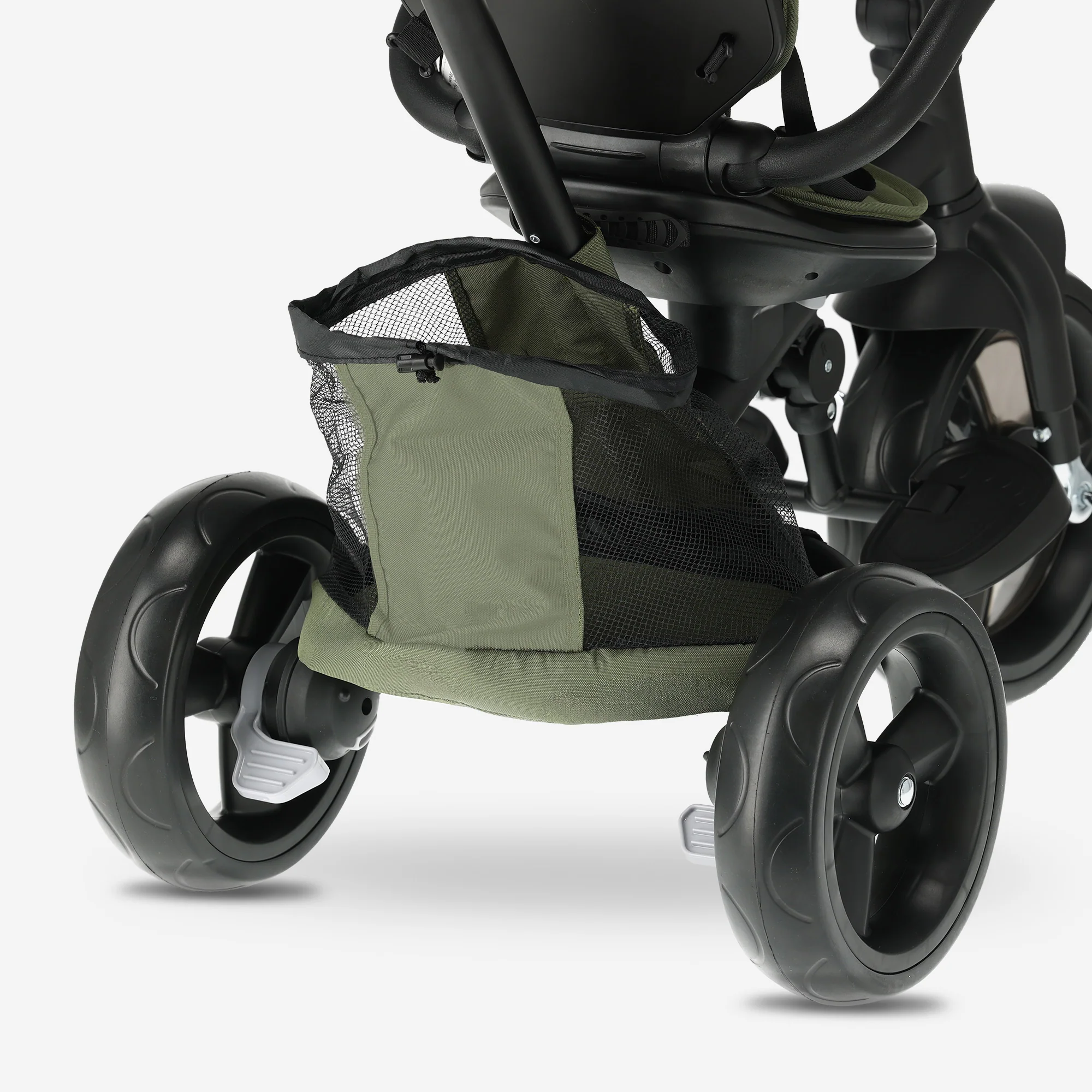 Triciclo Explorer Luxe con barra de empuje - Plegable con cesta verde - Image 11
