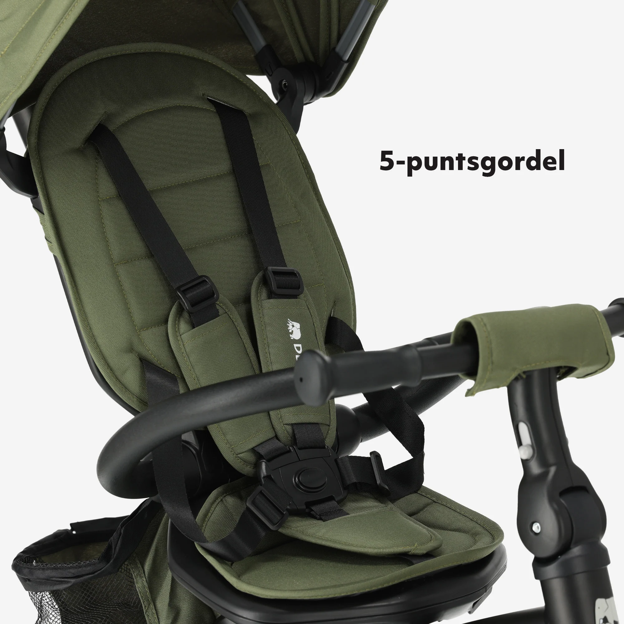 Triciclo Explorer Luxe con barra de empuje - Plegable con cesta verde - Image 7