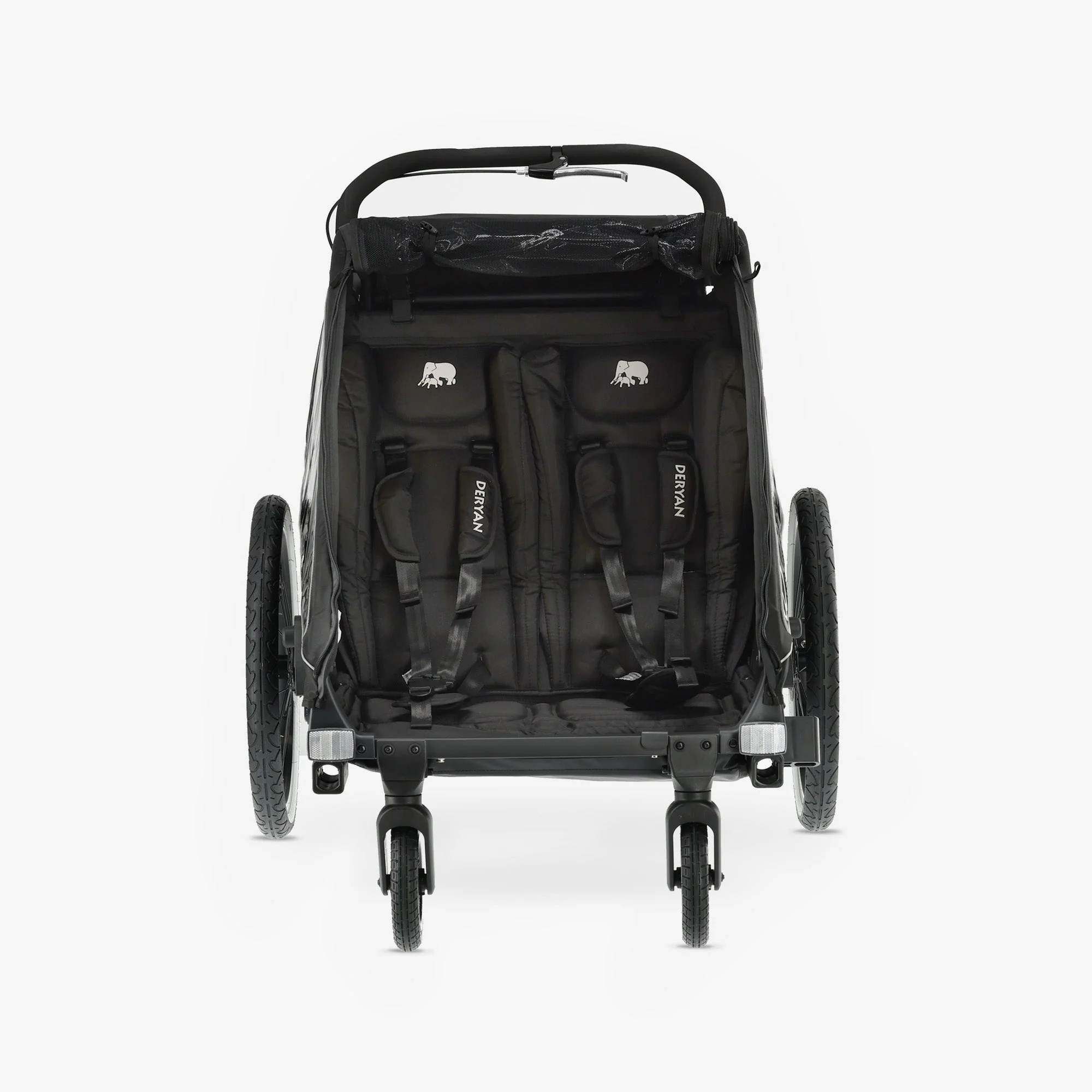 Carro de bicicleta de lujo V2 - Cochecito para pasear - Cochecito para correr Negro - Image 10