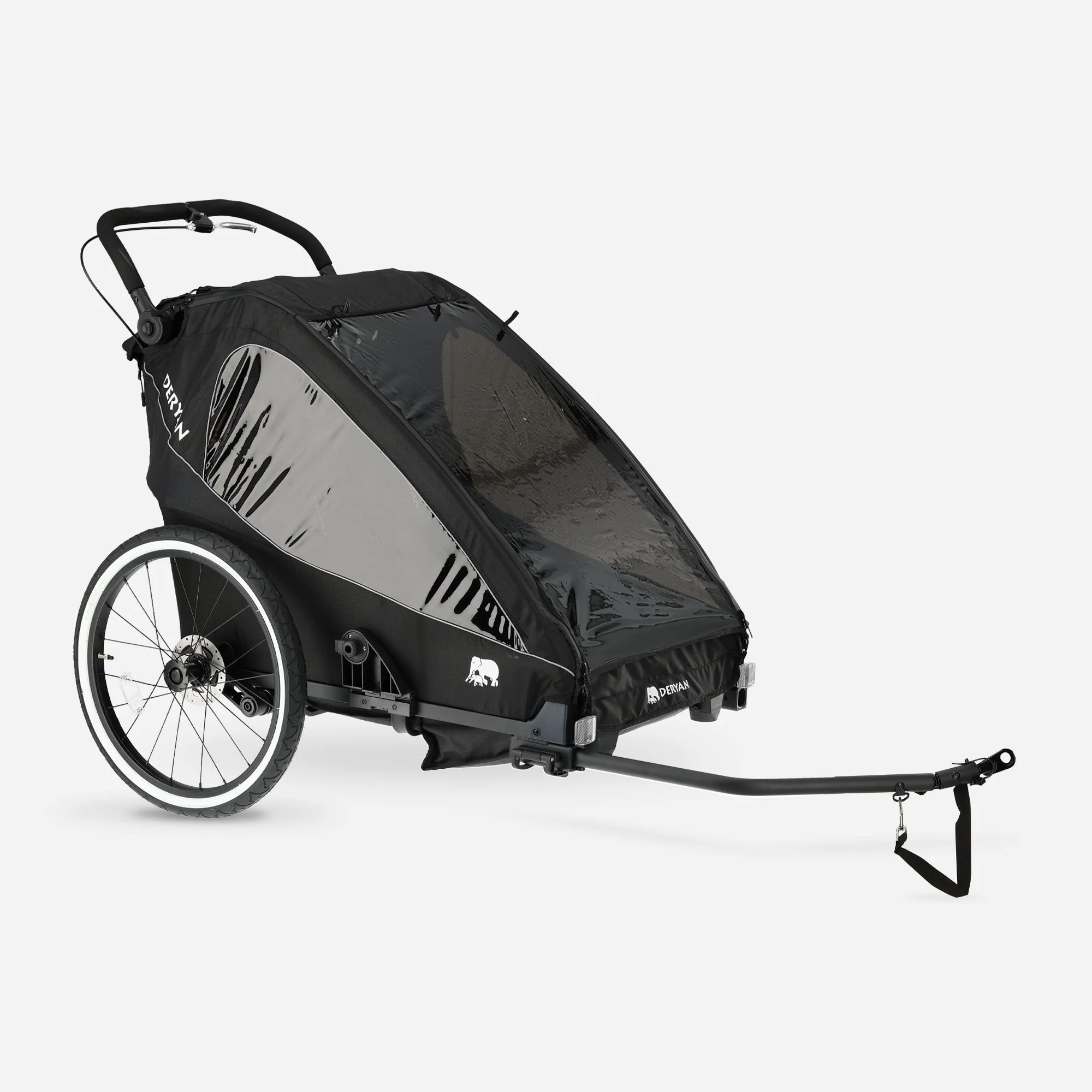 Carro de bicicleta de lujo V2 - Cochecito para pasear - Cochecito para correr Negro - Image 3