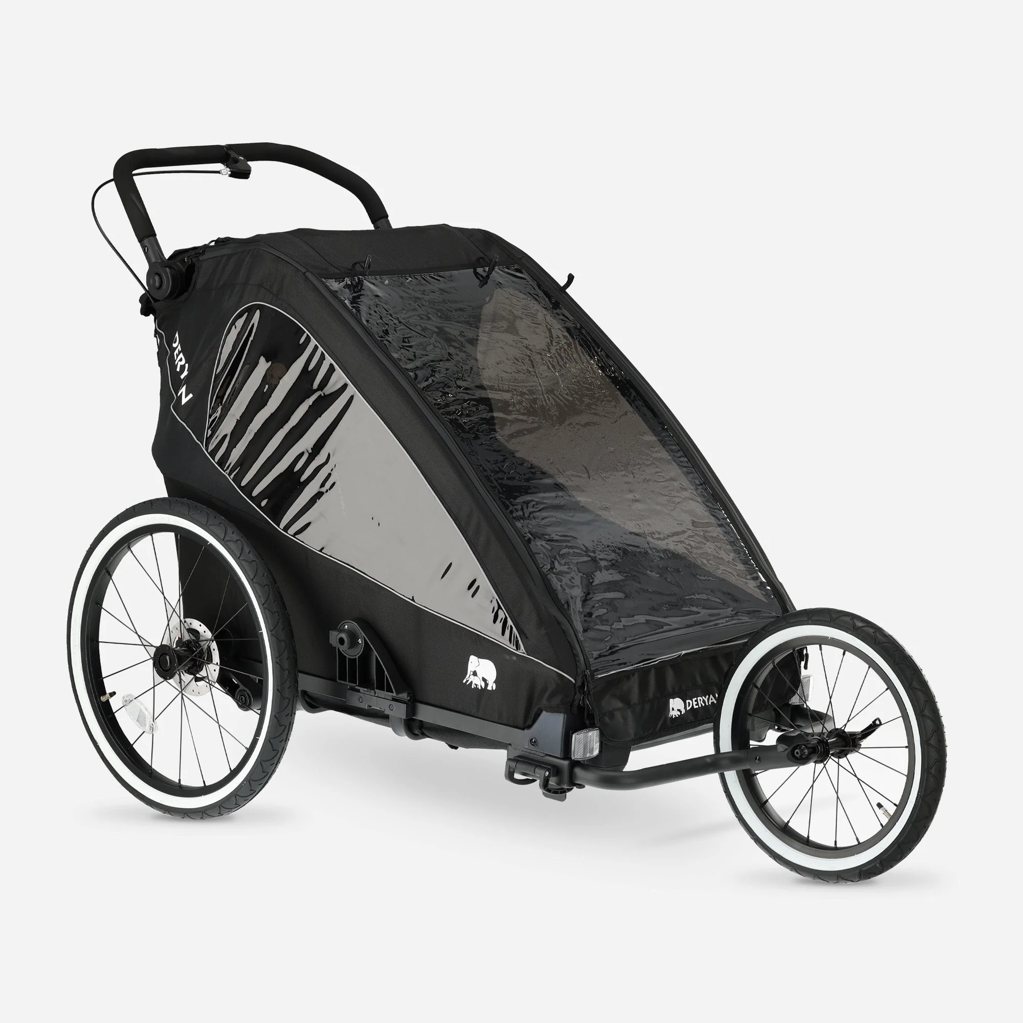 Carro de bicicleta de lujo V2 - Cochecito para pasear - Cochecito para correr Negro - Image 5