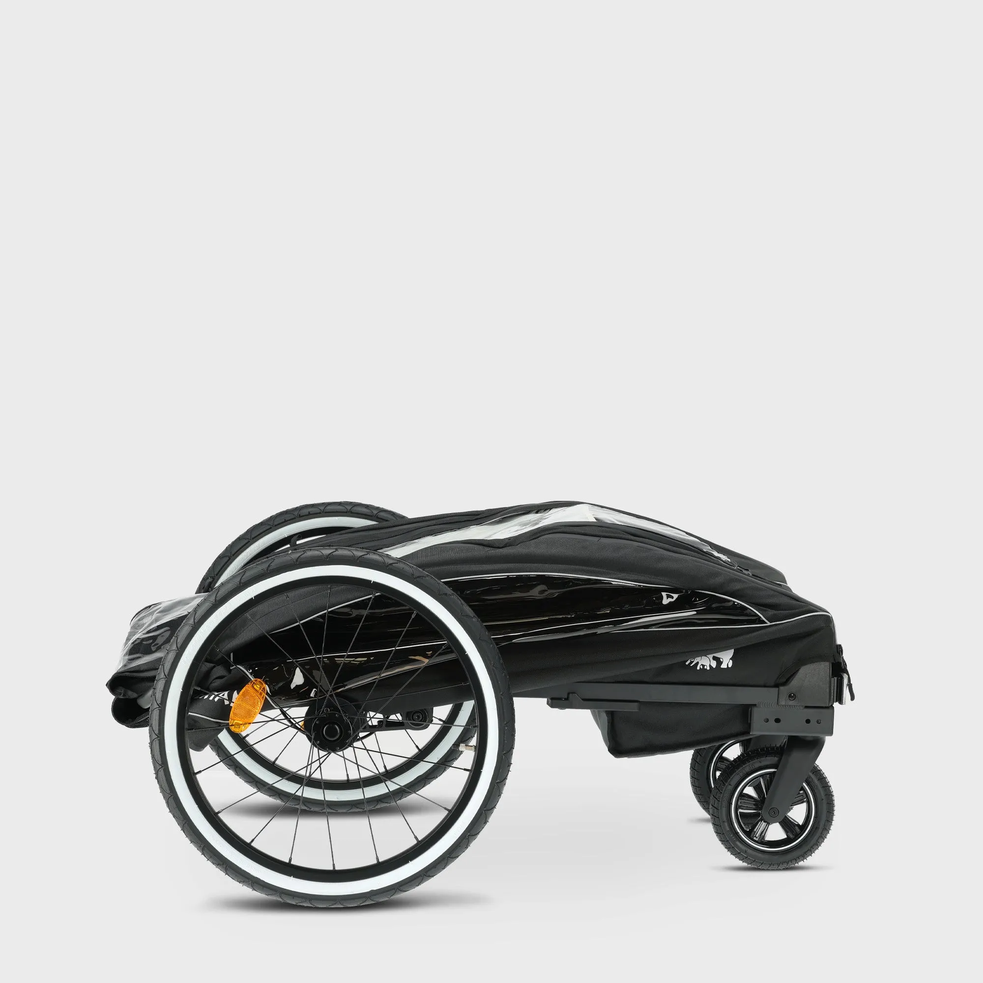 Carro de bicicleta de lujo: carro de bicicleta, cochecito y silla de paseo para correr - Negro/Crema - Image 9
