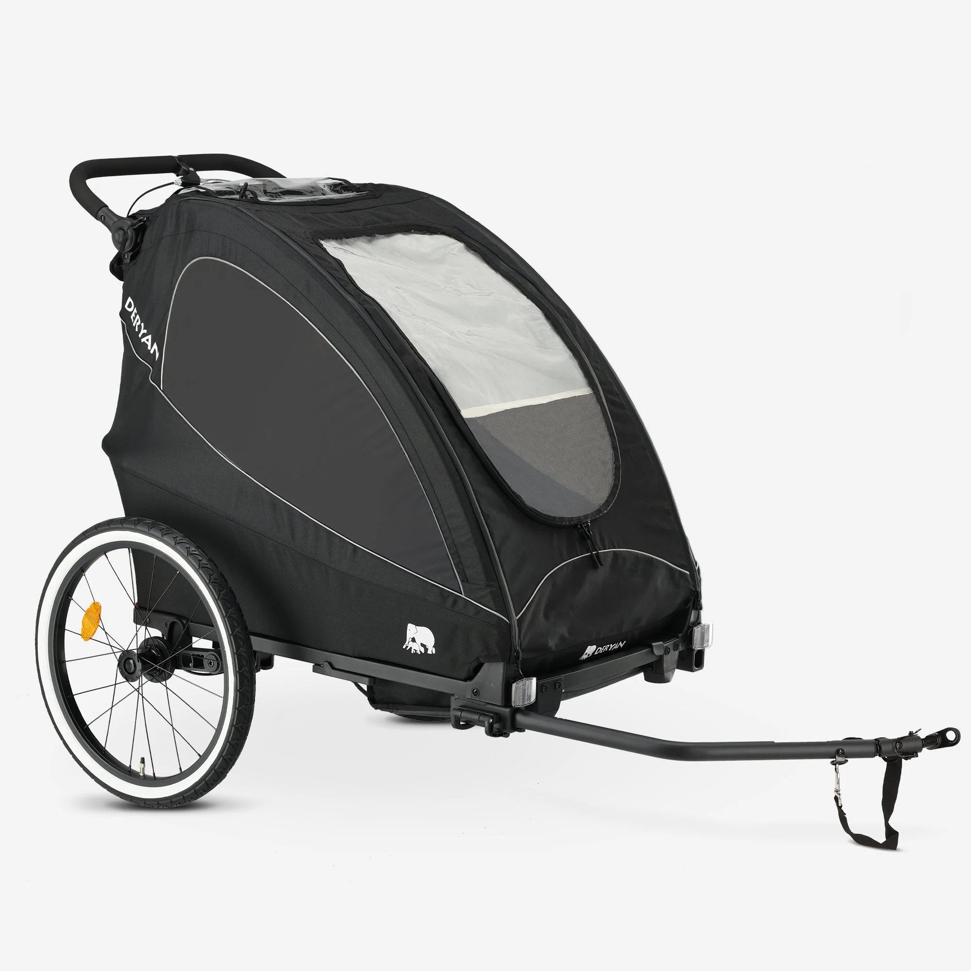 Carro de bicicleta de lujo - carro de bicicleta, cochecito y carrito para correr - Negro - Image 13
