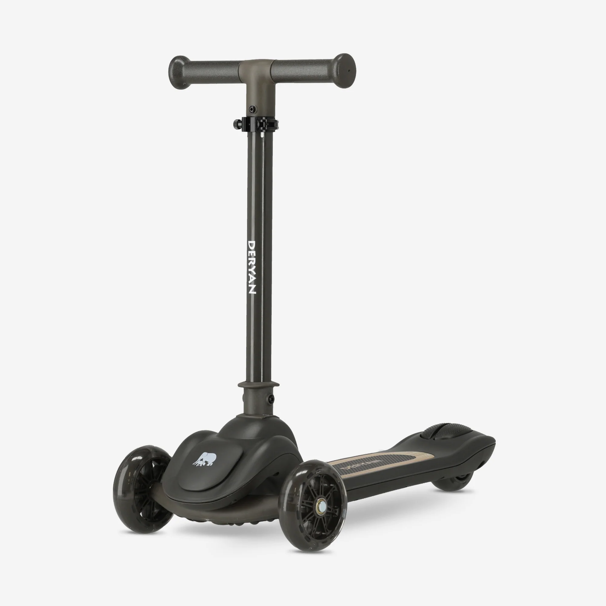 Harvey Kids scooter 3 ruedas - grupo de edad 3+ - max 50kg - luces LED en las ruedas - altura ajustable 65-70-75-80 cm - Negro