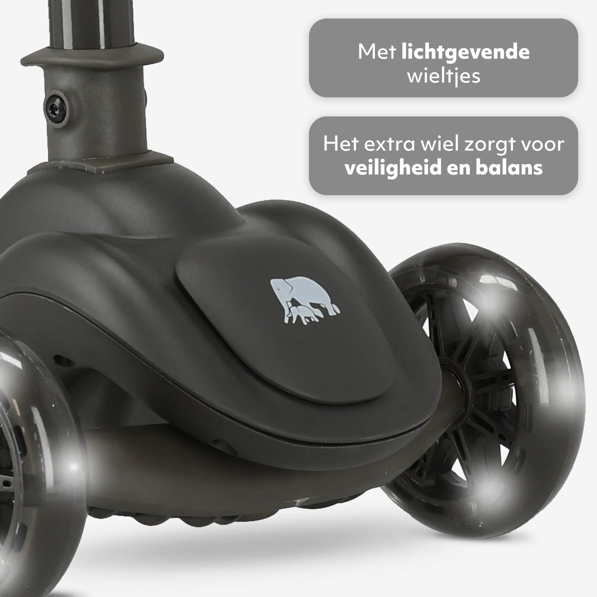 Harvey Kids scooter 3 ruedas - grupo de edad 3+ - max 50kg - luces LED en las ruedas - altura ajustable 65-70-75-80 cm - Negro - Image 7