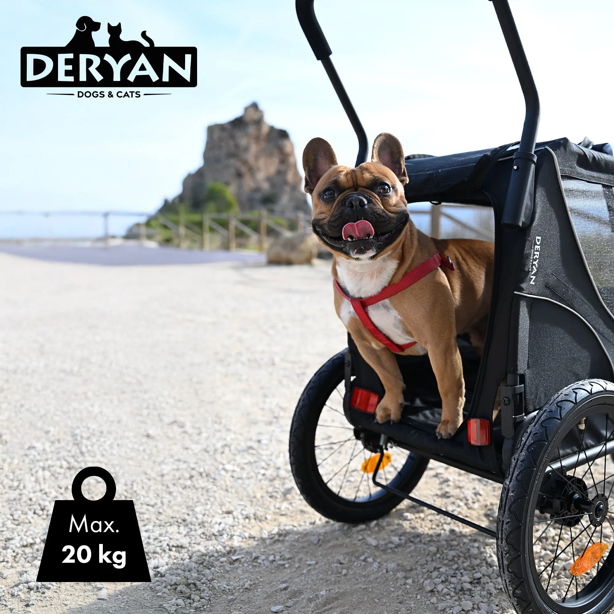 Carrito de bicicleta para perros 2 en 1 - Plegable - Hasta 20 kg - Apto para bicicletas eléctricas - Image 3