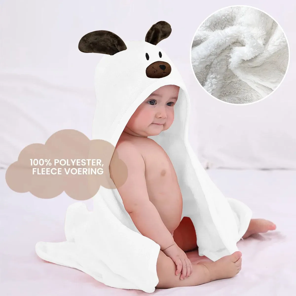 Manta multifuncional de forro polar marrón con capucha Rabbit - Wrap Blanket - Manta 75x100 cm - Image 4