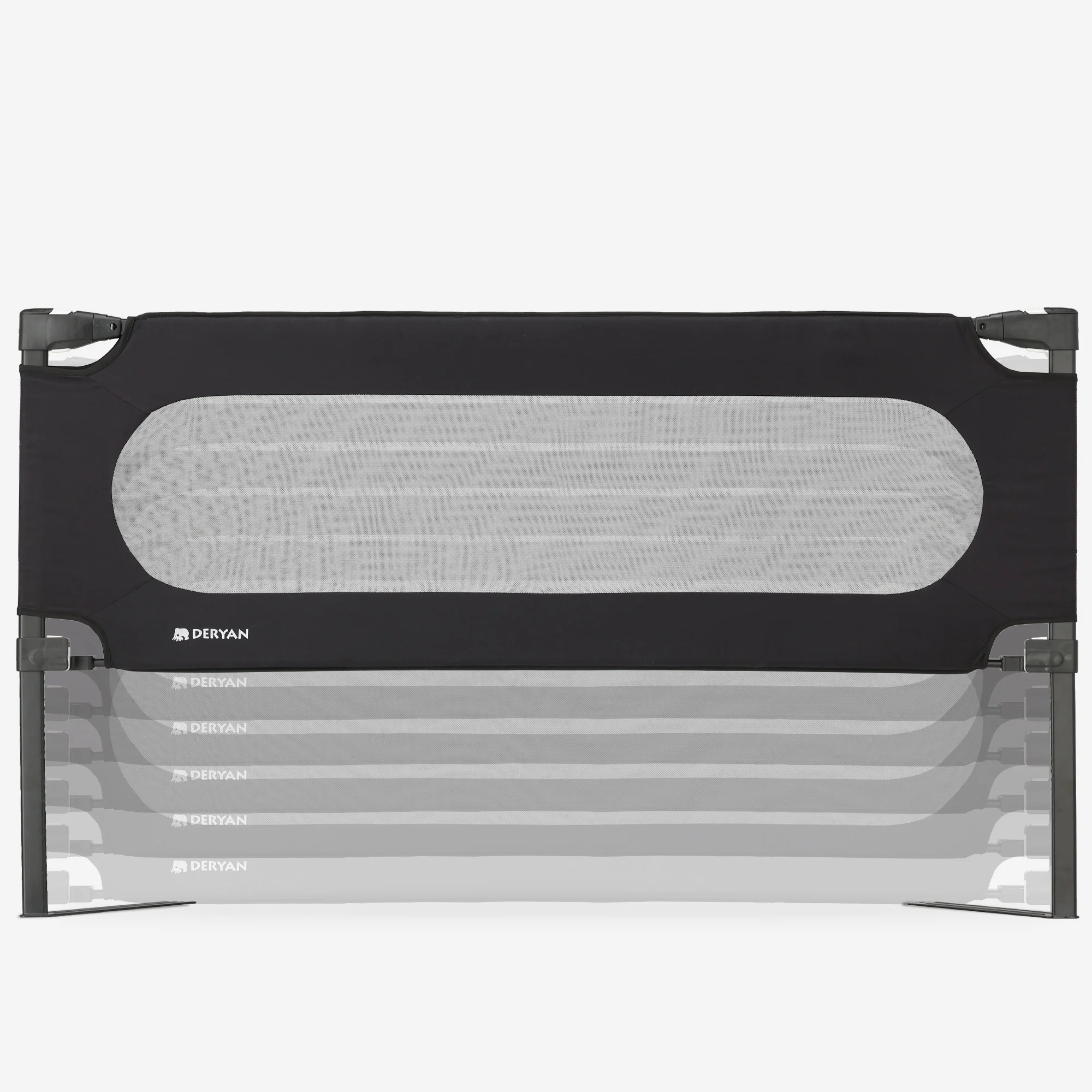 Barrera de Cama de Lujo 150 cm Negro - Image 3