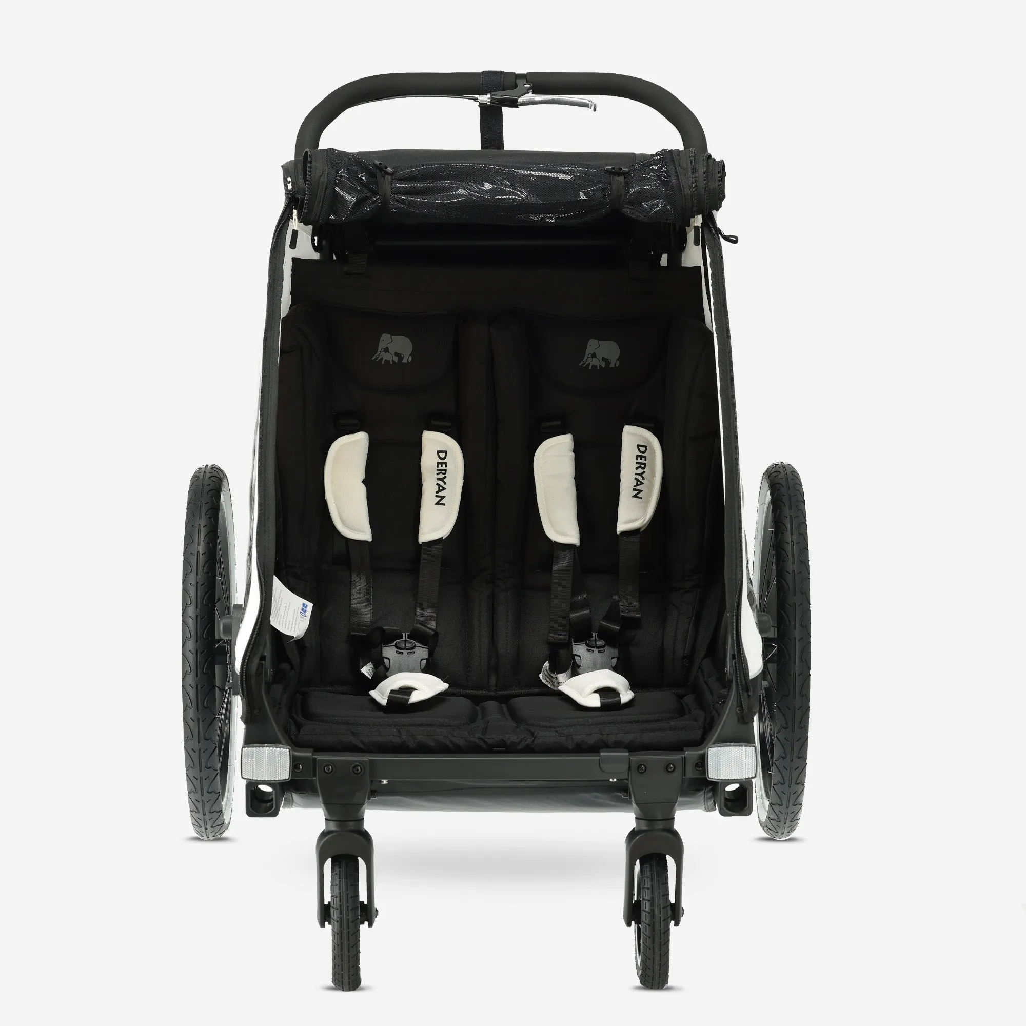 Carro de bicicleta de lujo V2 - Cochecito para pasear - Cochecito para correr Cream - Image 10
