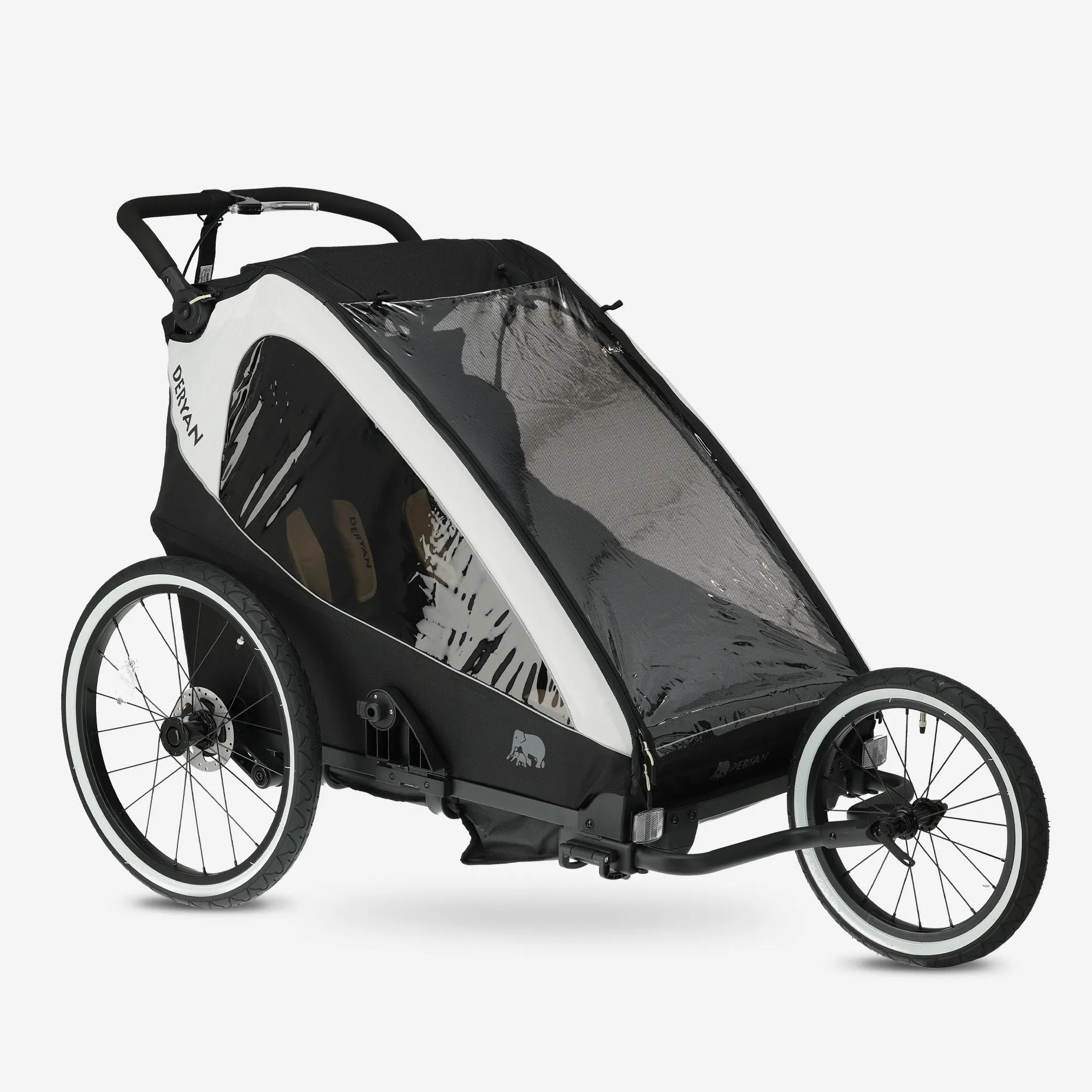 Carro de bicicleta de lujo V2 - Cochecito para pasear - Cochecito para correr Cream - Image 5