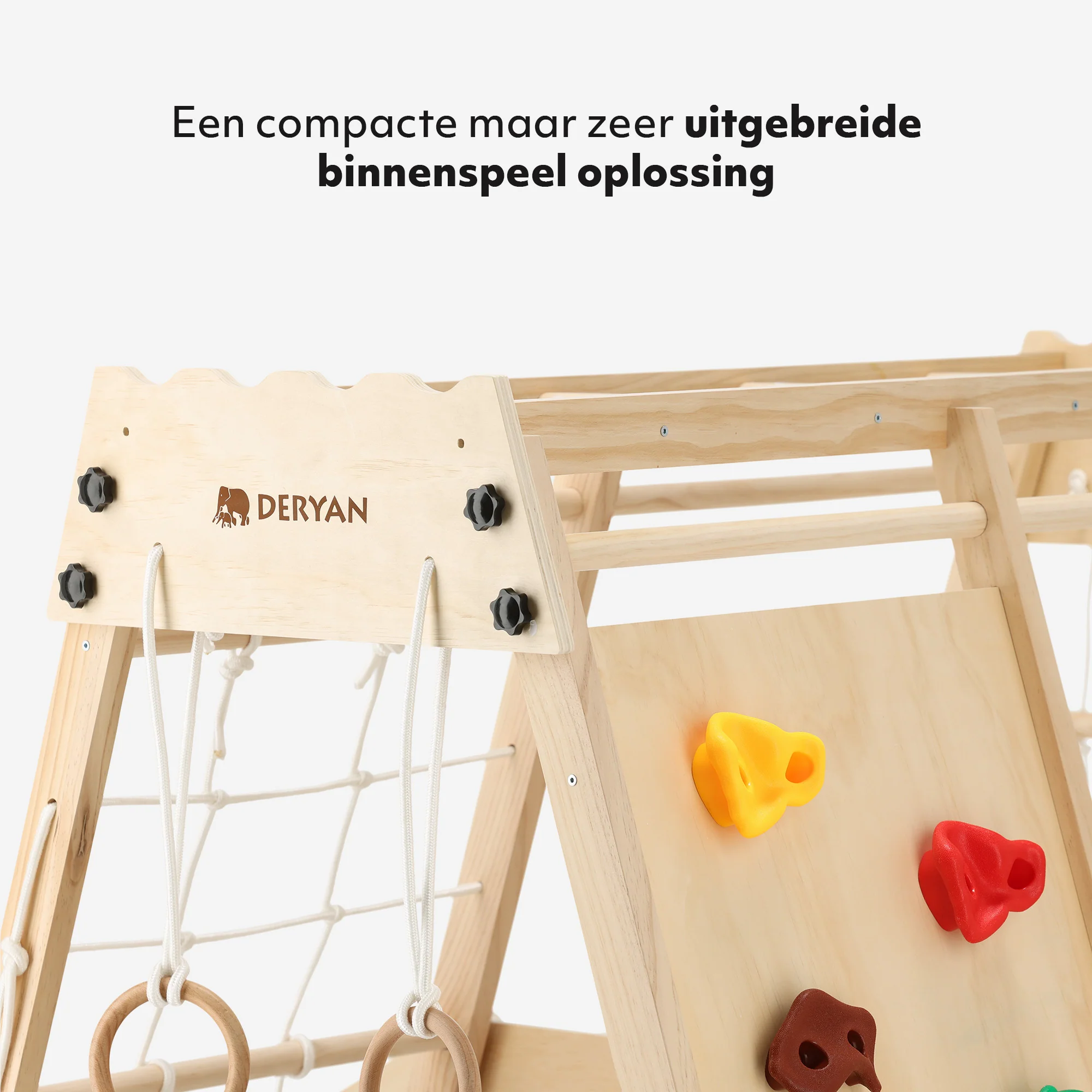 Escalador de madera de lujo - Equipo de juego para niños - Con tobogán + muro de escalada y accesorios - Image 9