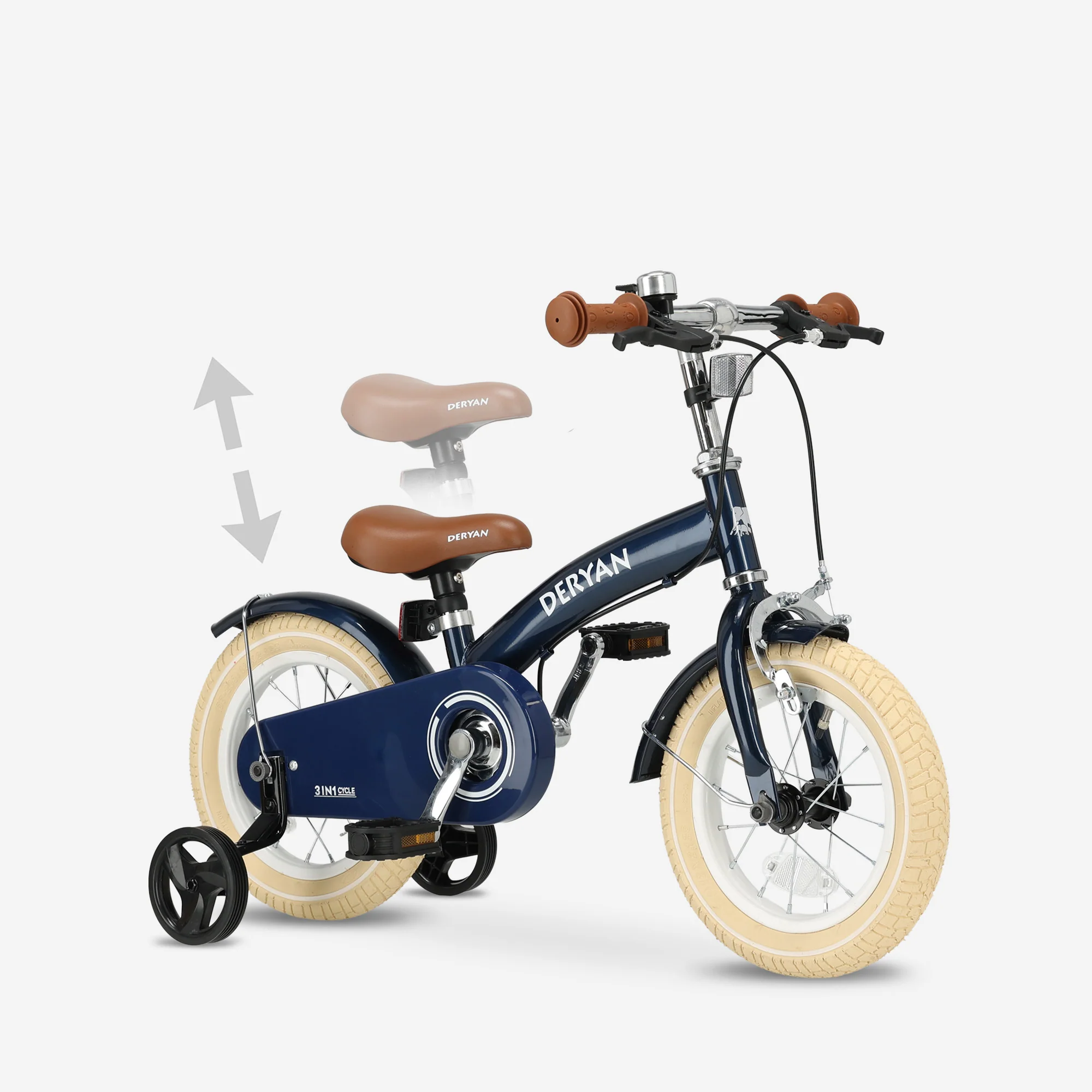 Bicicleta infantil de lujo 12 pulgadas - 3 en 1 - bicicleta de equilibrio Azul - Image 8