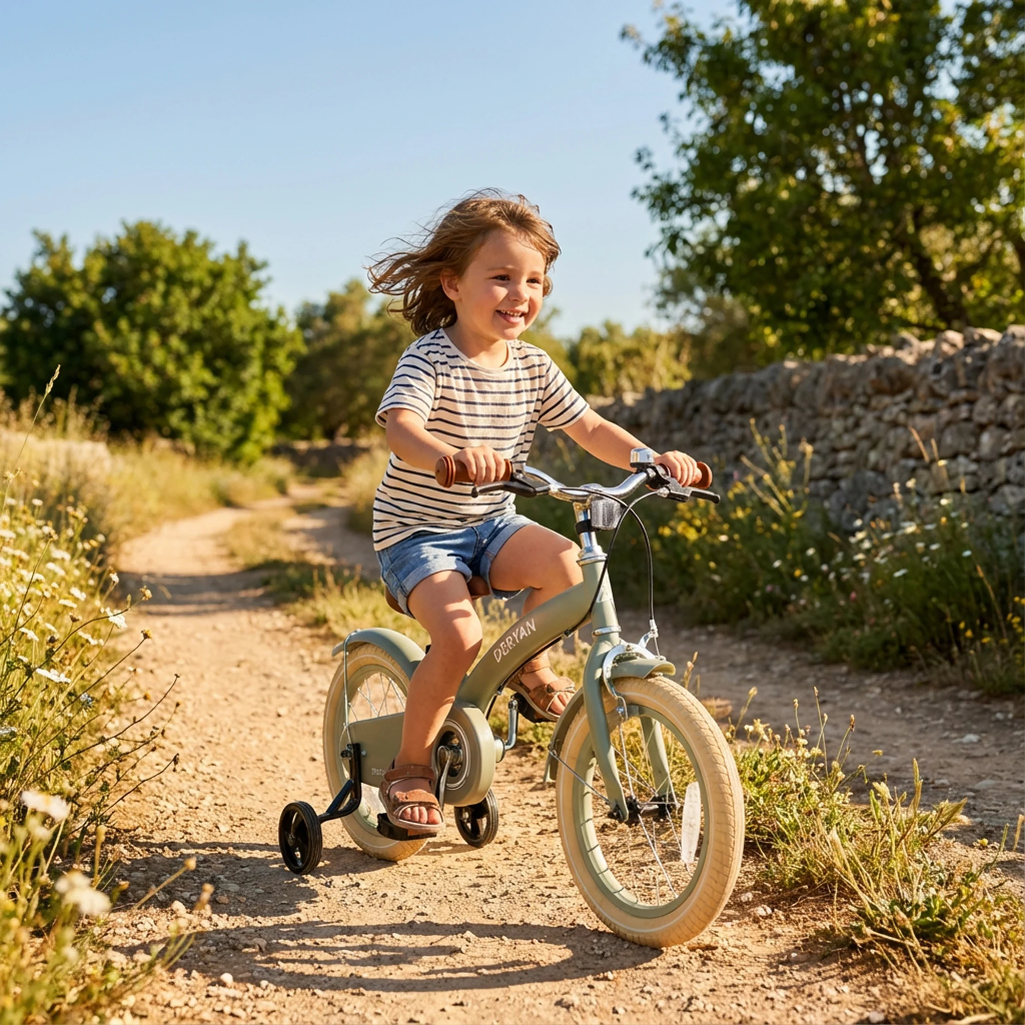 Bicicleta infantil de lujo 12 pulgadas - 3 en 1 - bicicleta de paseo Verde - Image 12