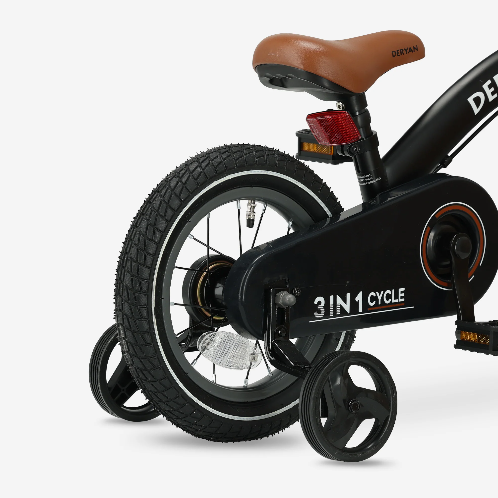 Bicicleta infantil de lujo 12 pulgadas - 3 en 1 - bicicleta de equilibrio Negro - Image 9