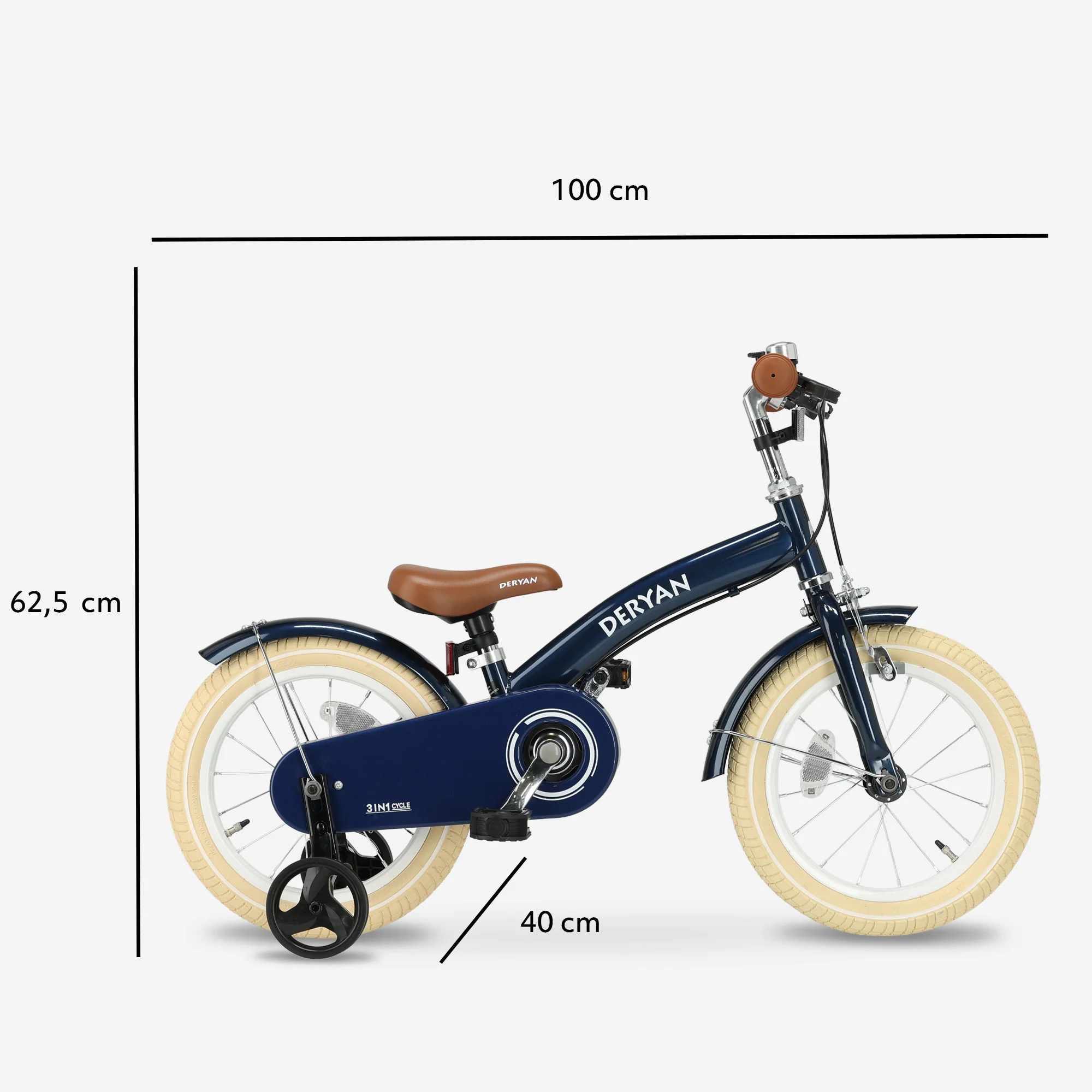Bicicleta de lujo para niños 14 pulgadas - 3 en 1 - bicicleta de equilibrio Azul - Image 10