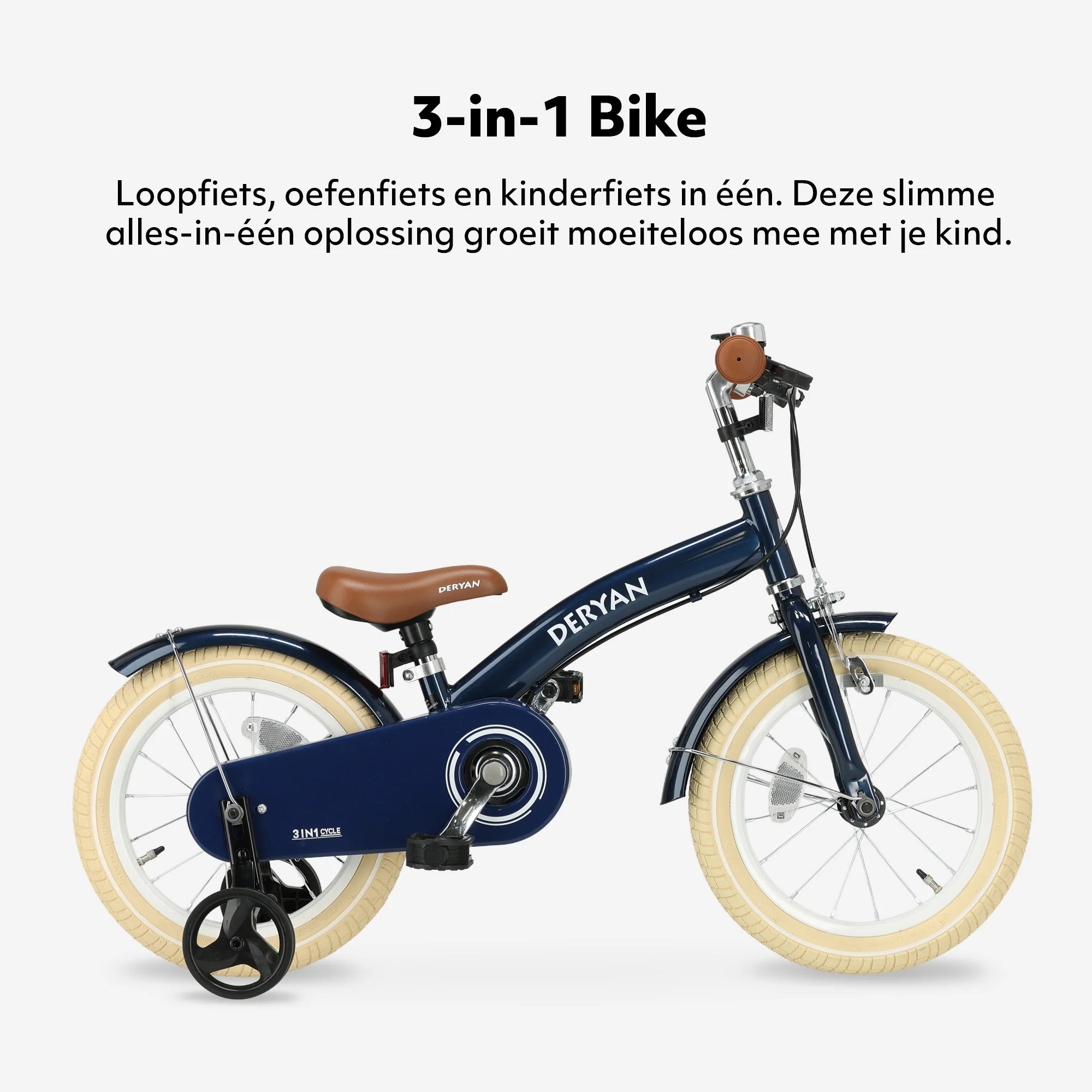 Bicicleta de lujo para niños 14 pulgadas - 3 en 1 - bicicleta de equilibrio Azul - Image 3
