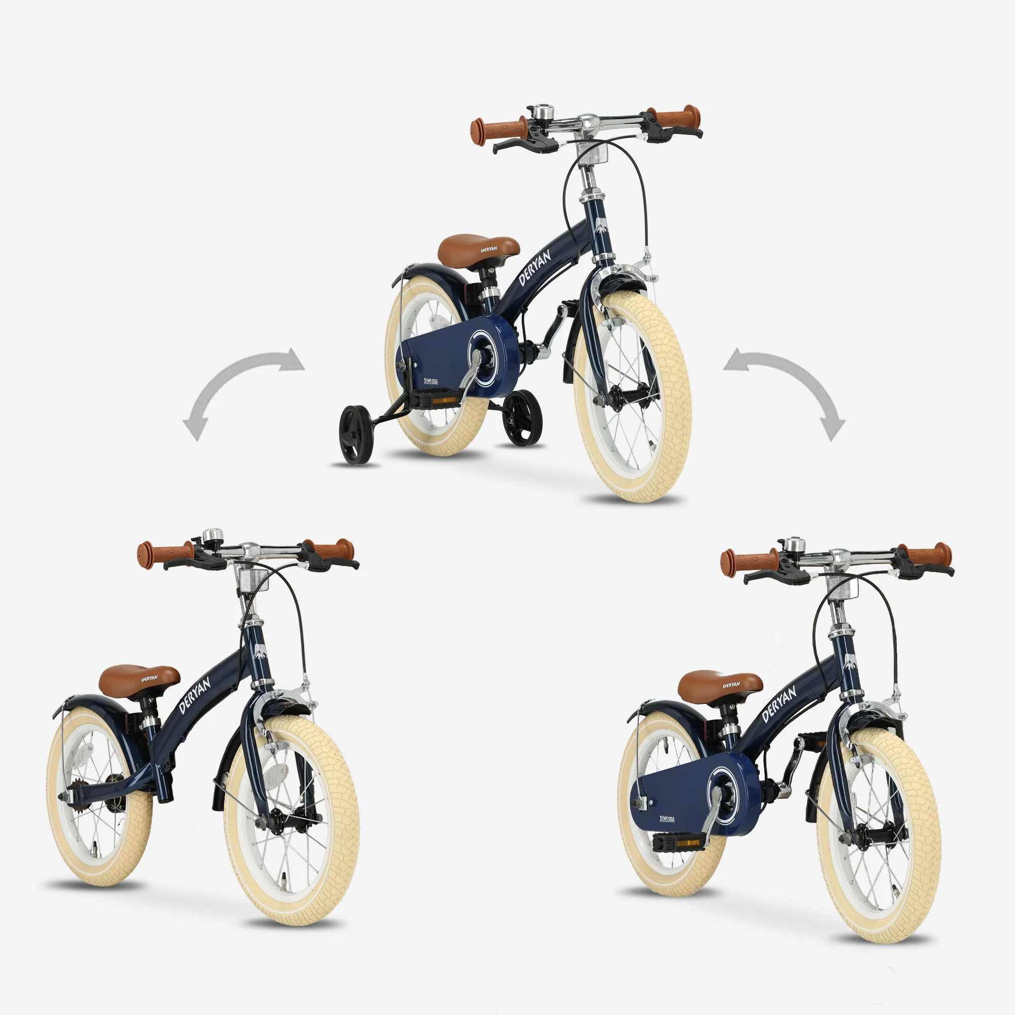 Bicicleta de lujo para niños 14 pulgadas - 3 en 1 - bicicleta de equilibrio Azul - Image 5