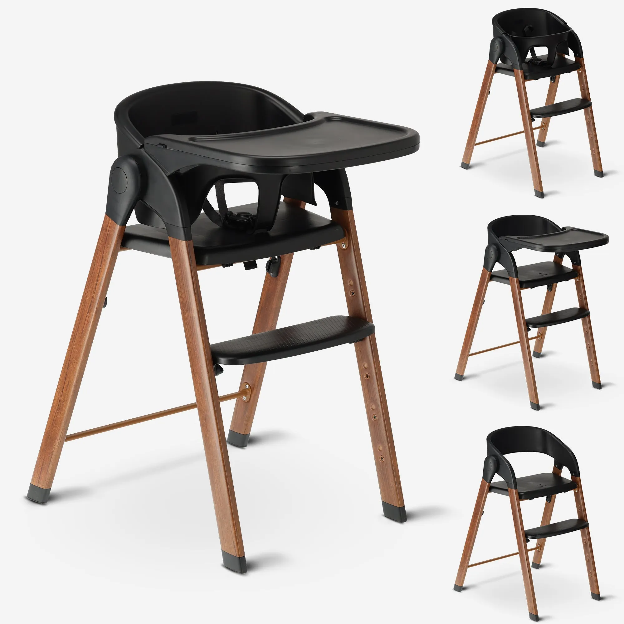 Trona de lujo Negro / Madera