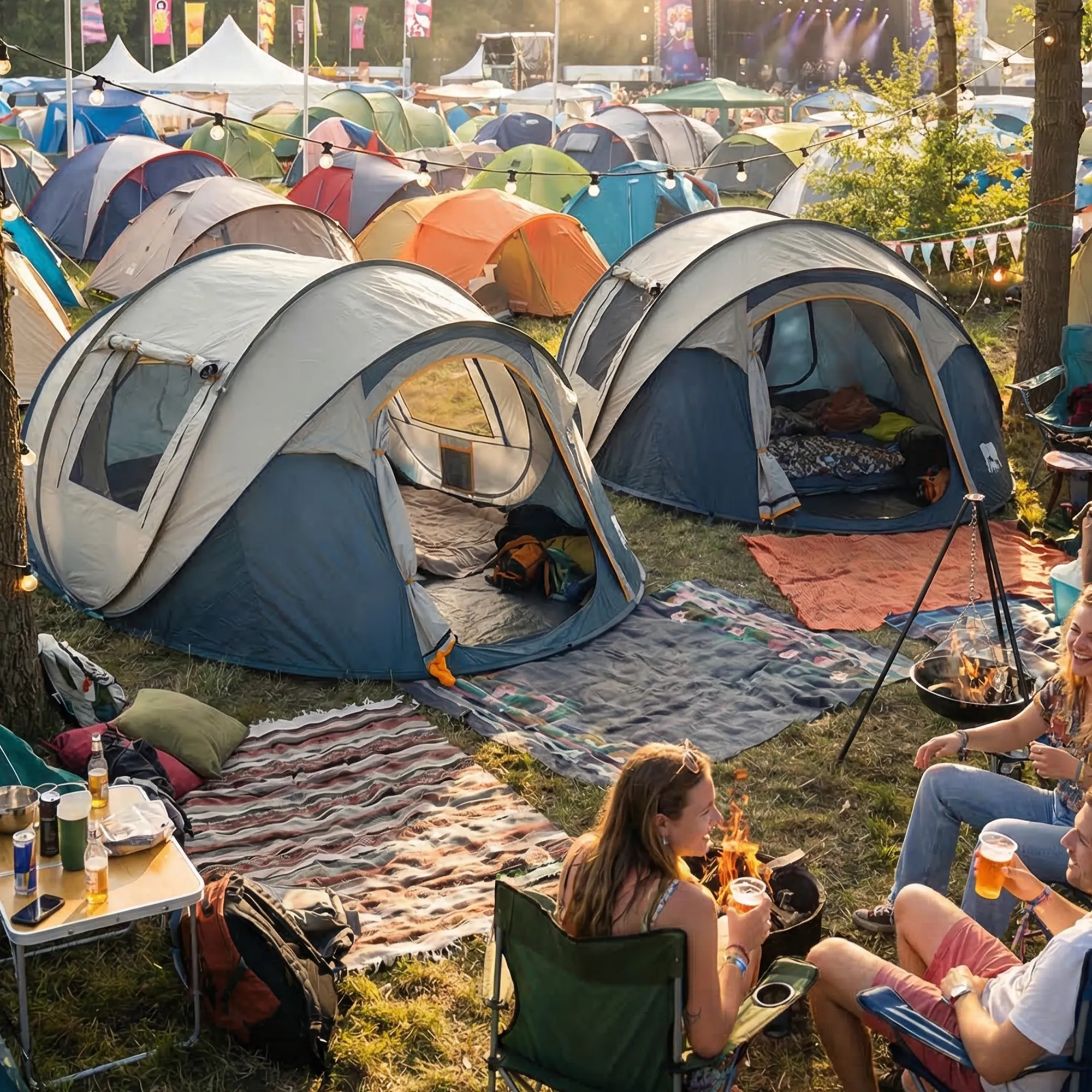 Pop Up Luxe Tent - 2000MM columna de agua - Navy - 4 Personas - Image 6